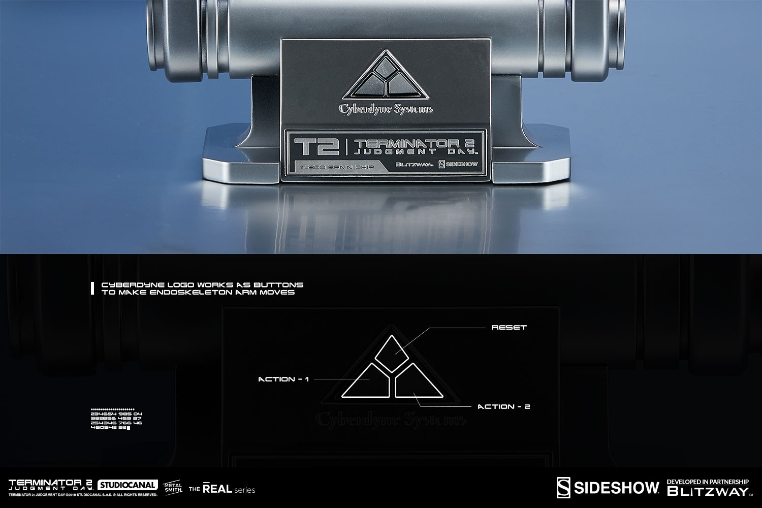Terminator T-800 Endoskeleton Arm and Brain Chip Collectible Set  (Prototype Shown) View 8