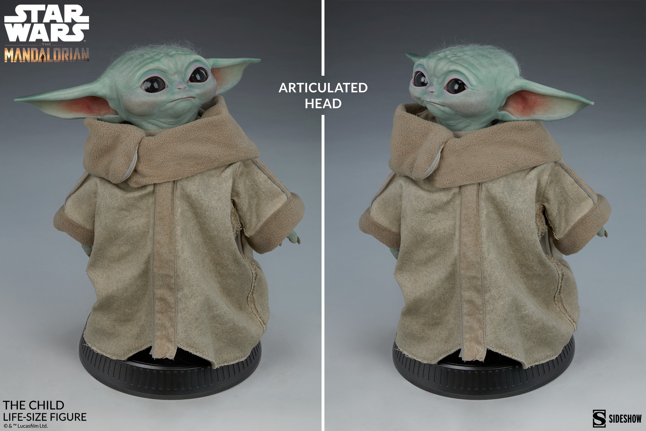 The Child Sideshow Life size figure. Figurine taille réelle Baby Yoda