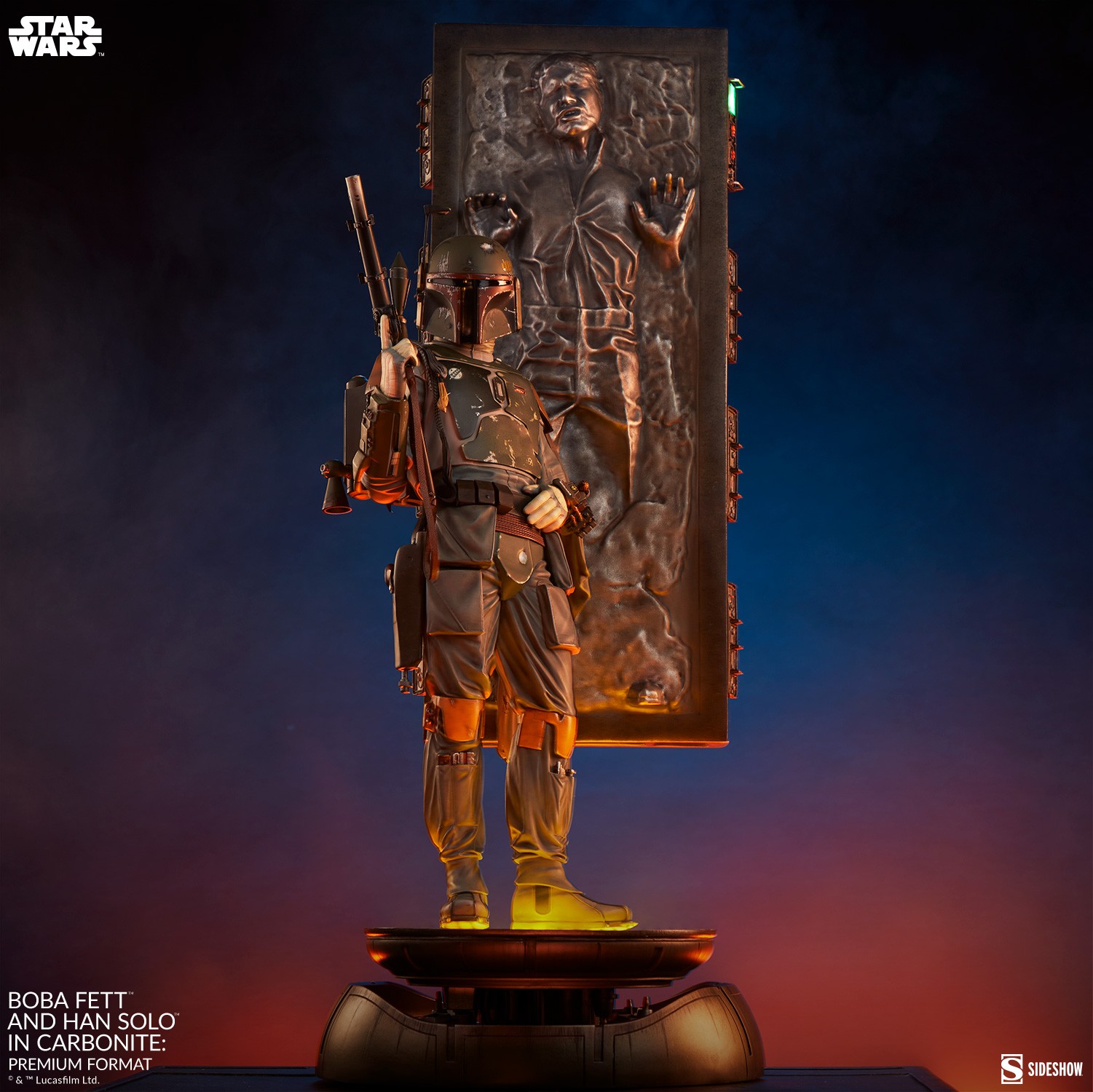 Star Wars Boba Fett and Han Solo in Carbonite Premium Format™ Figure  (Prototype Shown) View 3