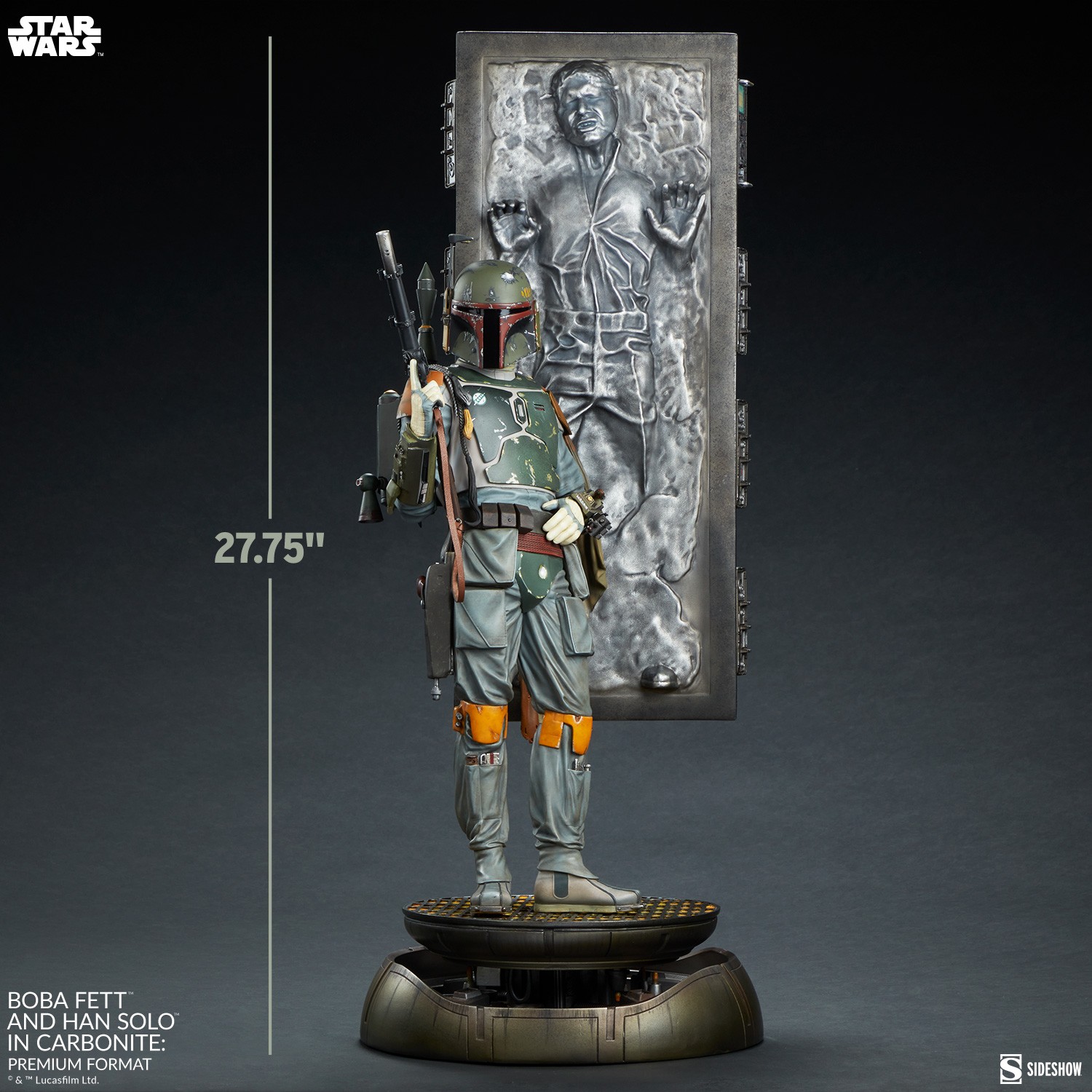 Boba Fett and Han Solo in Carbonite Premium Format™ Figure by