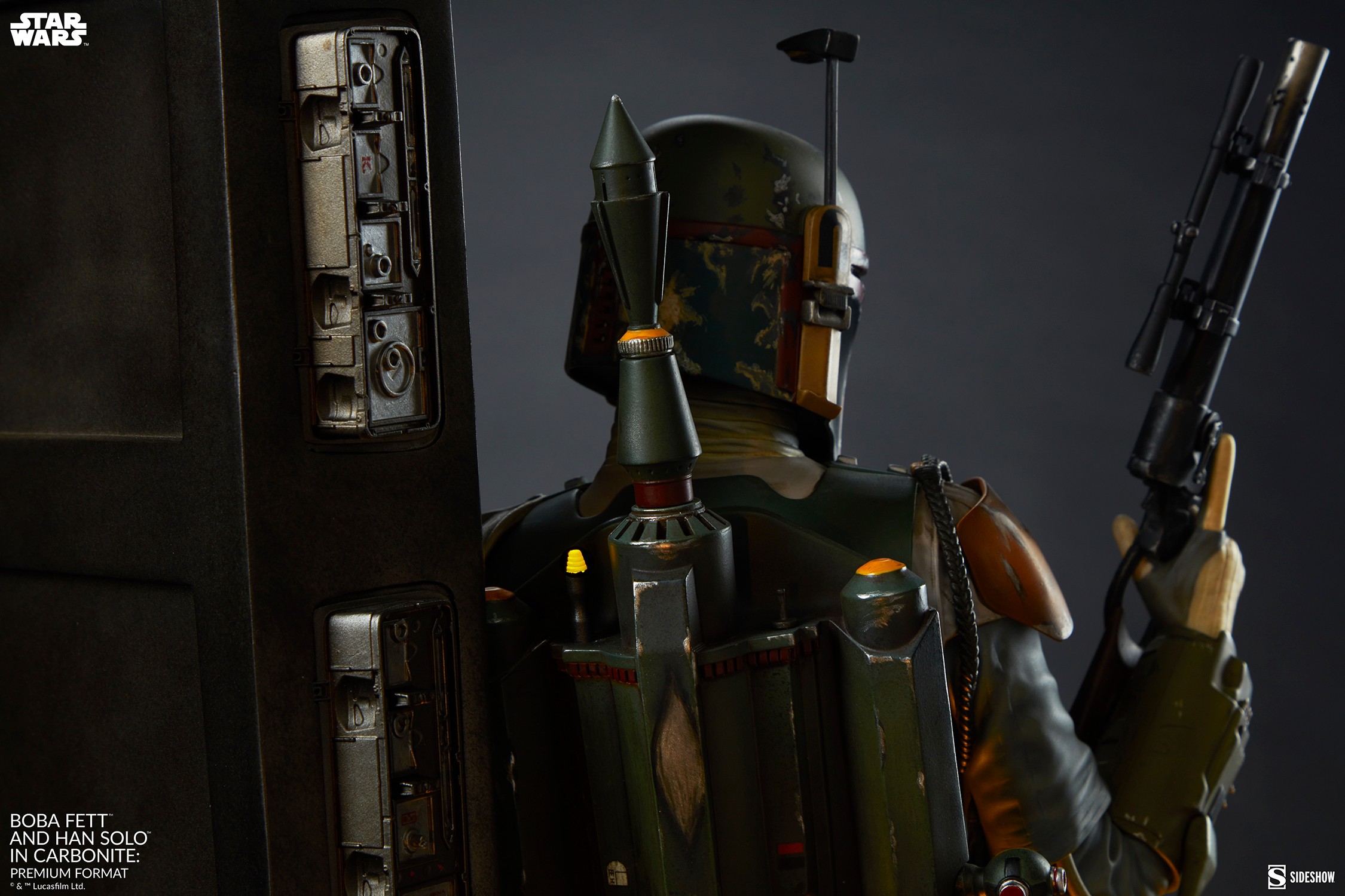 Star Wars Boba Fett and Han Solo in Carbonite Premium Format™ Figure  (Prototype Shown) View 20