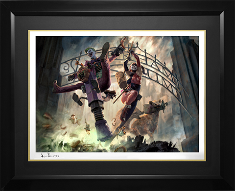 DC Comics The Joker and Harley Quinn Arkham Asylum Breakout Art Print  Exclusive Edition View 11