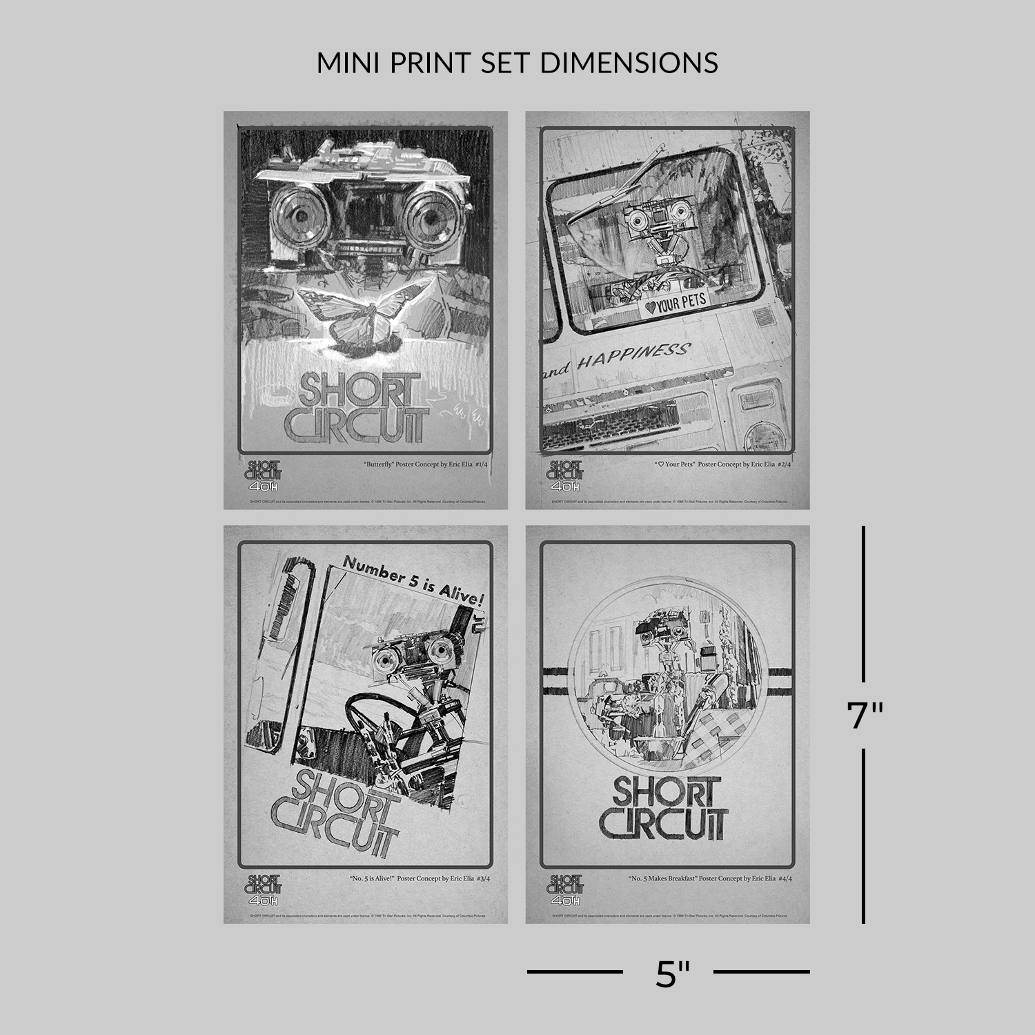 Short Circuit Short Circuit 40th Anniversary Poster & Mini Print Set (Signature Edition) Movie Poster  Exclusive Edition View 4