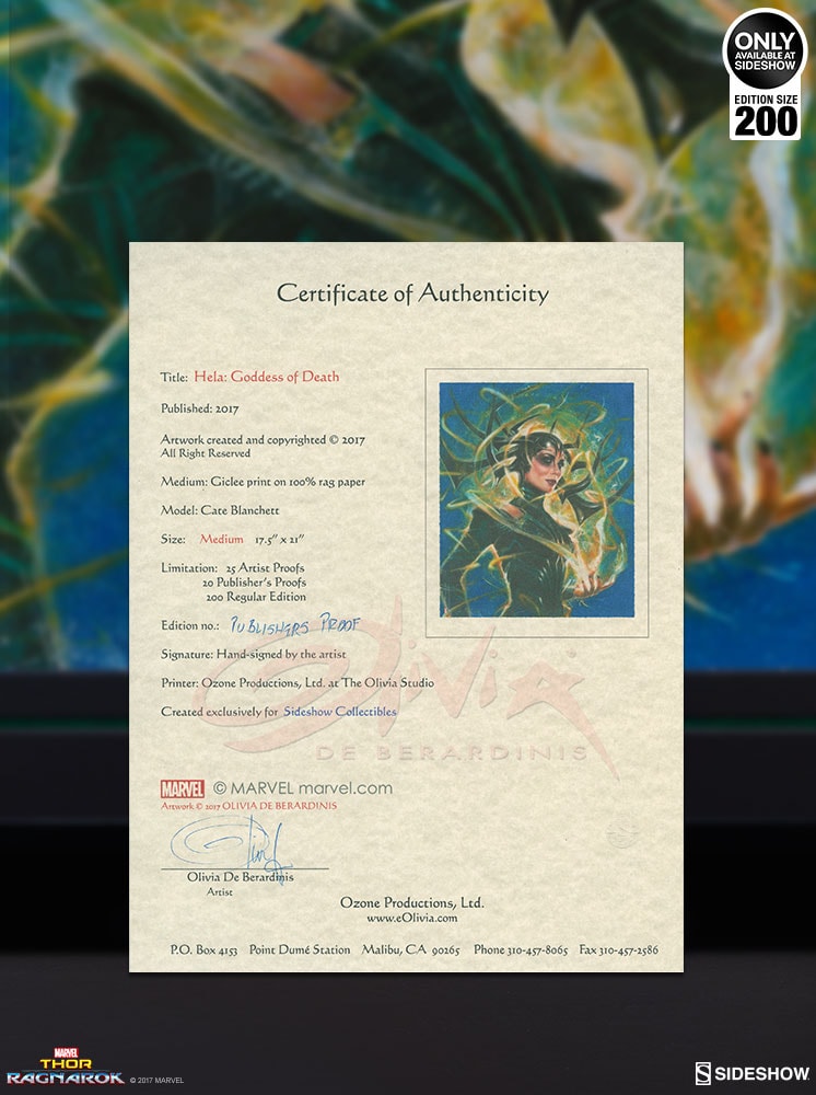 Marvel Hela Goddess of Death Art Print  Exclusive Edition View 6