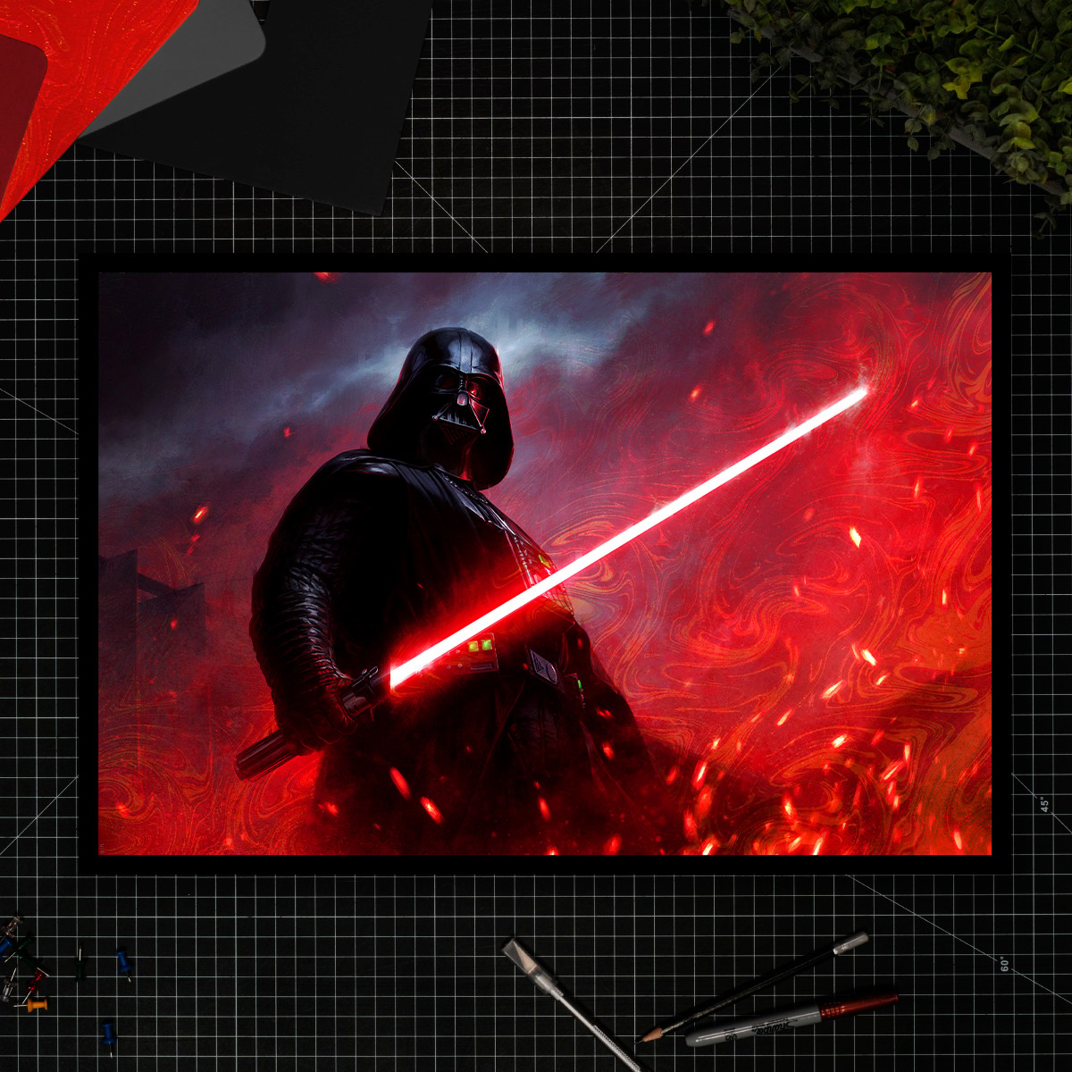 Star Wars Darth Vader™: Dark Lord of the Sith™ (Rainbow Lava Holofoil Variant) Art Print  View 3
