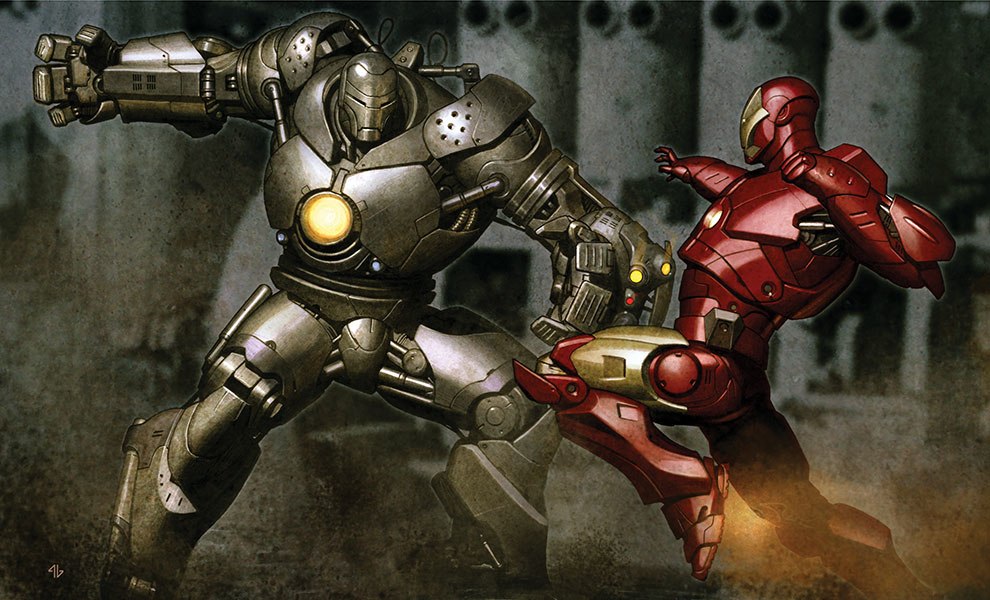 Marvel Iron Man vs Iron Monger Art Print  Exclusive Edition View 1