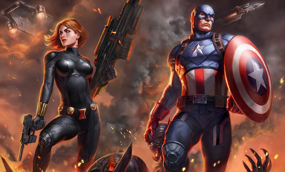 Captain America and Black Widow Exclusive Edition View 1