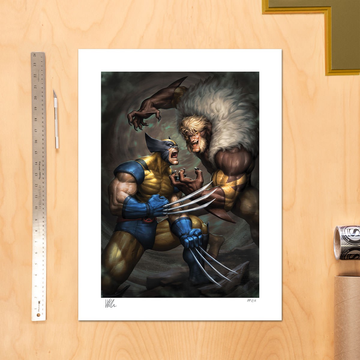 Marvel Wolverine vs Sabretooth Art Print  Exclusive Edition View 1