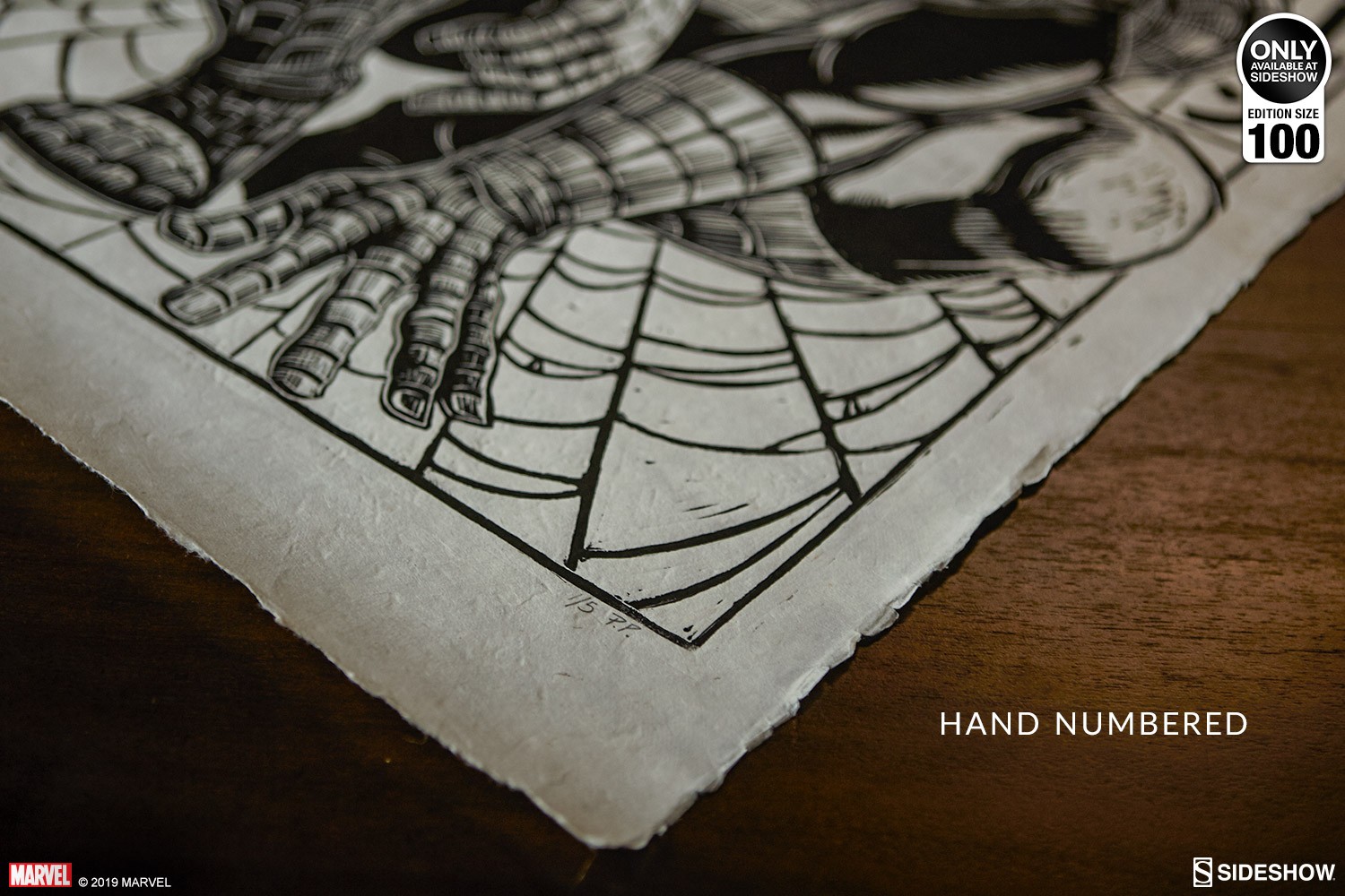 Spider-Man Linocut on Lokta Paper