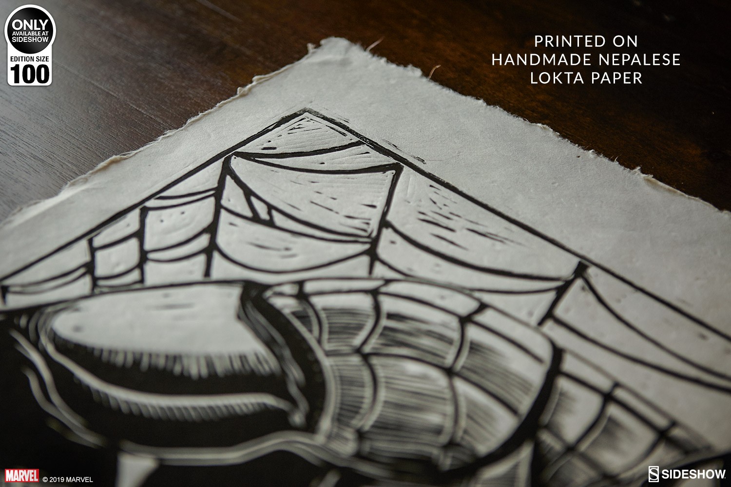 Spider-Man Linocut on Lokta Paper