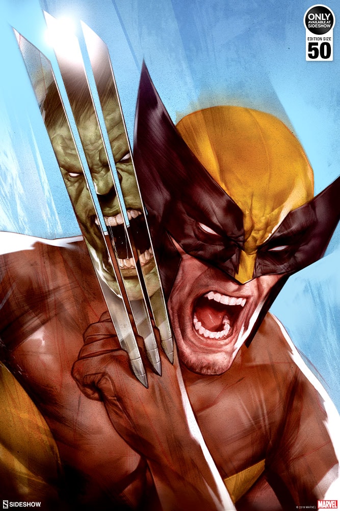 Marvel The Incredible Hulk vs Wolverine Art Print  Exclusive Edition View 4