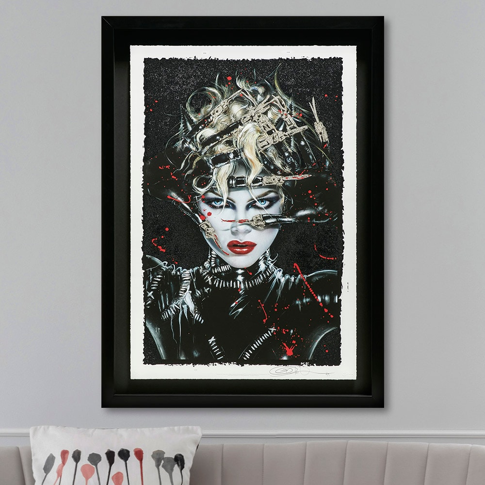 Chat Noir XL Deluxe Diamond Dust Fine Art Print by Olivia De