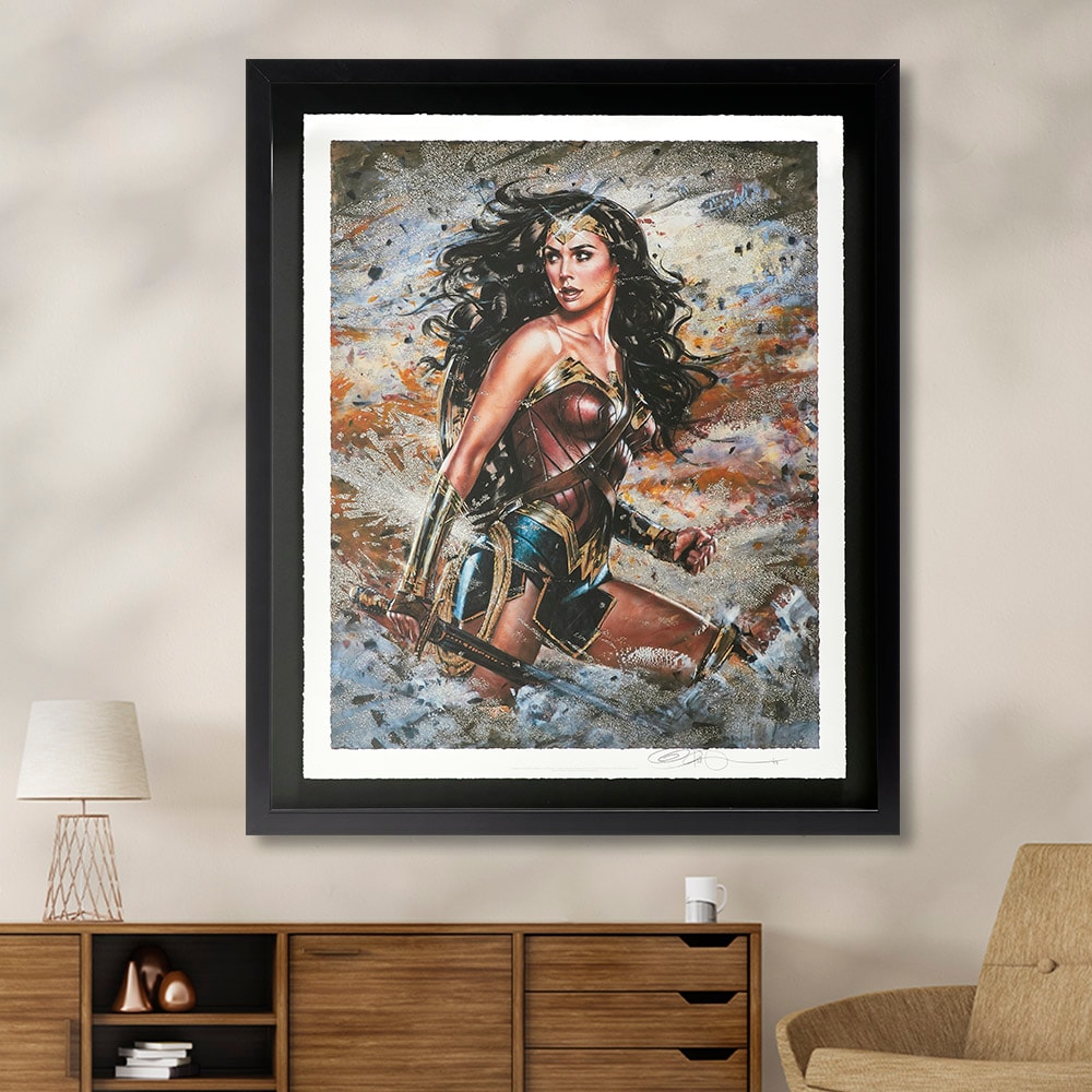 Wonder Woman: Amazon Warrior Deluxe Diamond Dust Fine Art Print by