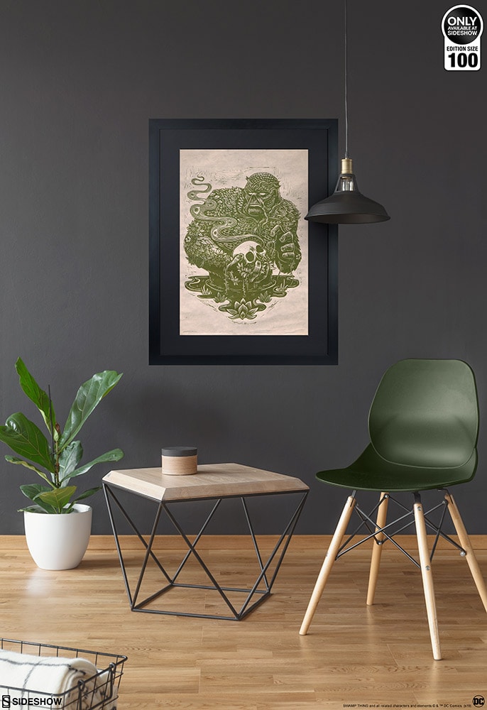 DC Comics Swamp Thing Linocut on Lokta Paper Art Print  Exclusive Edition View 3