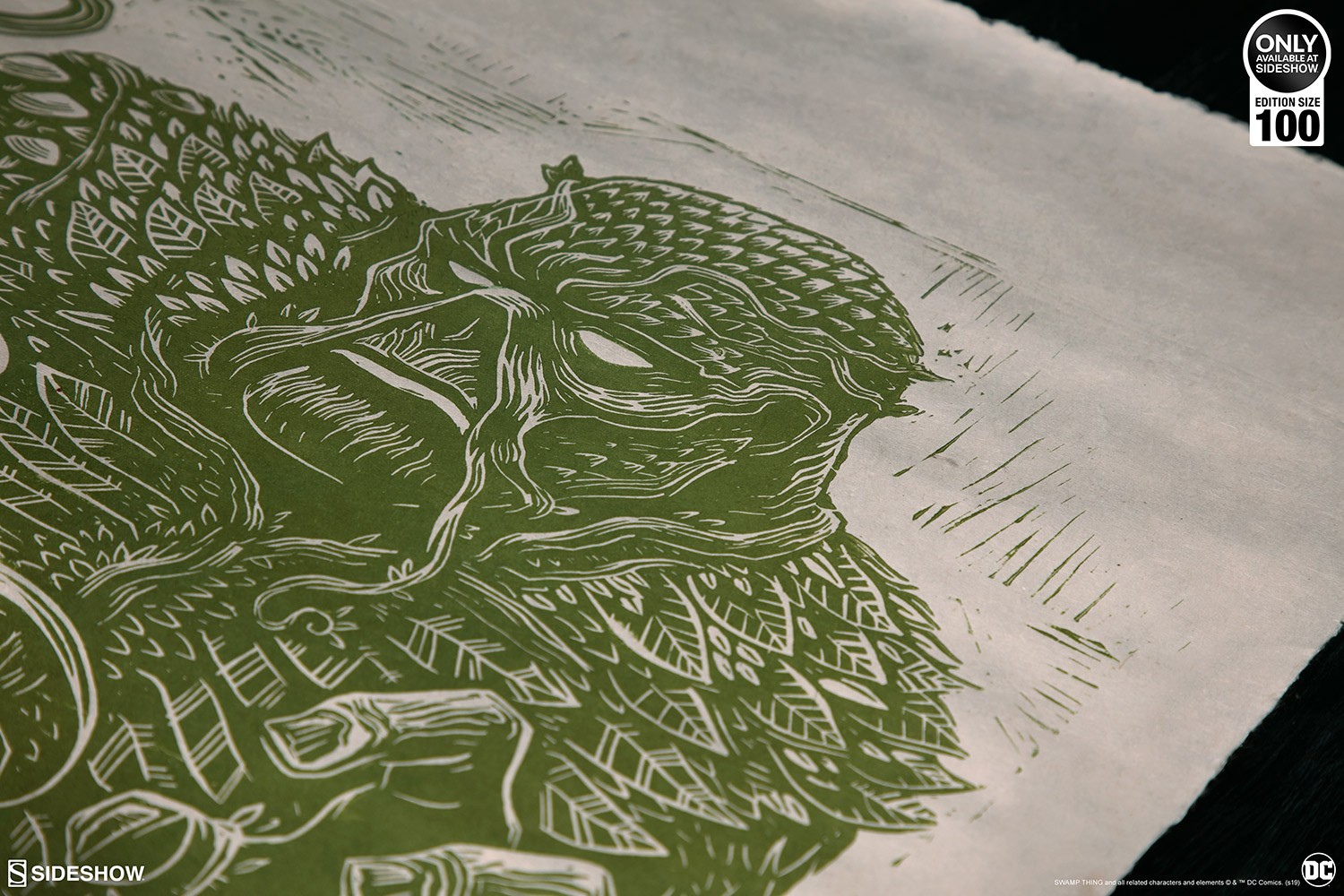 DC Comics Swamp Thing Linocut on Lokta Paper Art Print  Exclusive Edition View 5
