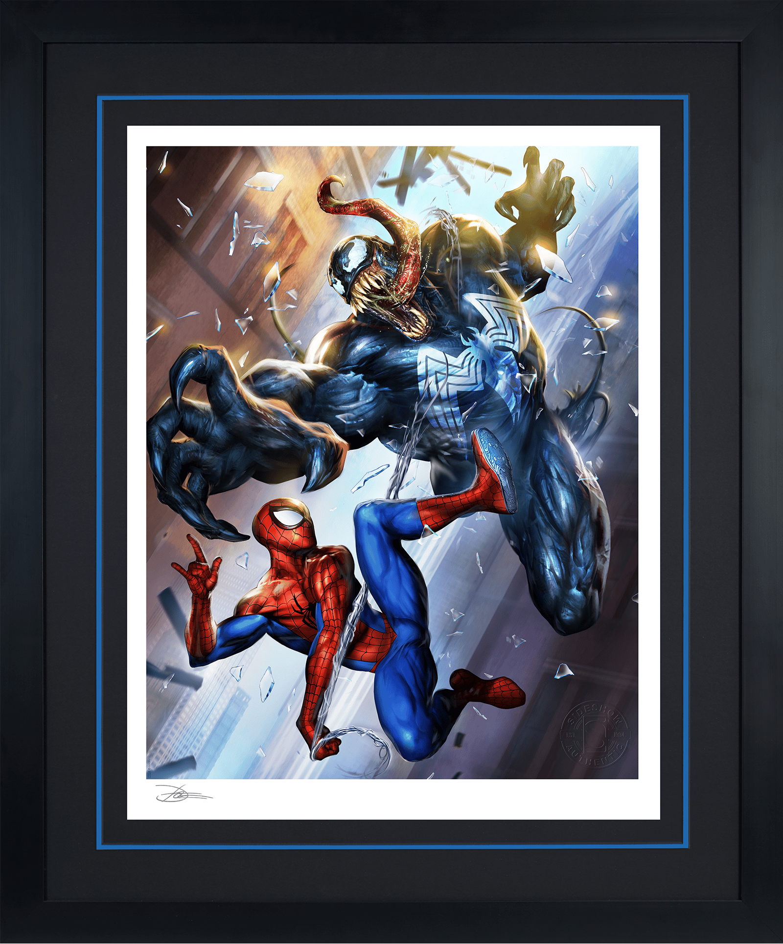 【サイドショウアートプリント・マーベル、スパイダーマン】ヴェノム Spider-Man vs Venom Fine Art Print by Dave Wilkins | Sideshow