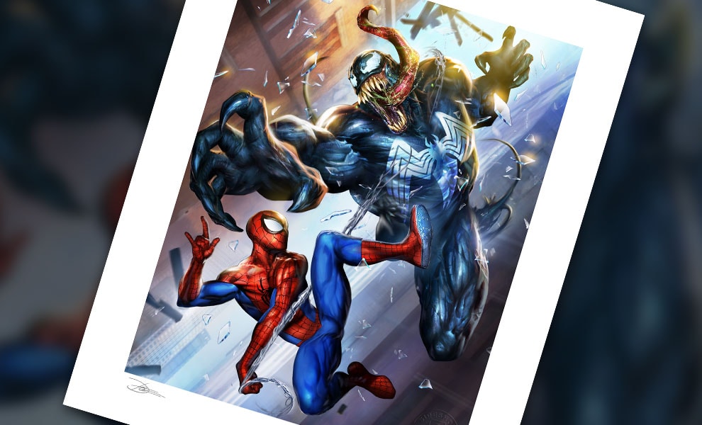 Spider-Man vs Venom Fine Art Print by Dave Wilkins | Sideshow