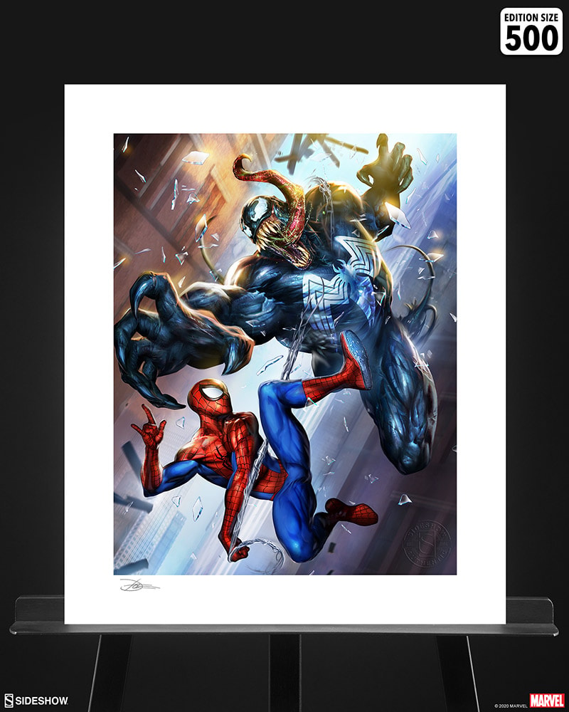 Spider-Man vs Venom Fine Art Print by Dave Wilkins | Sideshow
