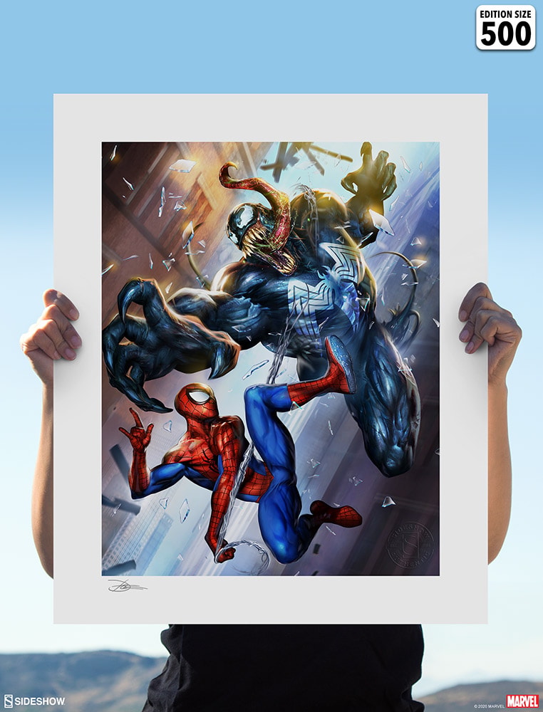 Spider-Man vs Venom Fine Art Print by Dave Wilkins | Sideshow