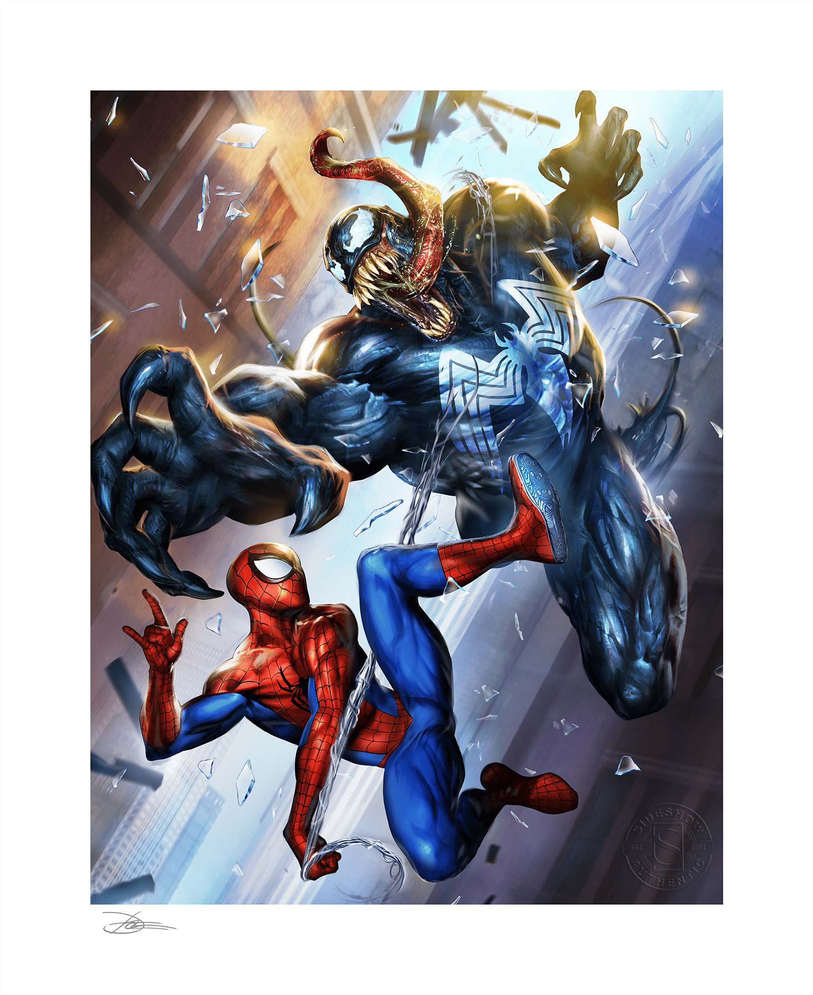 Spider-Man vs Venom Fine Art Print by Dave Wilkins | Sideshow