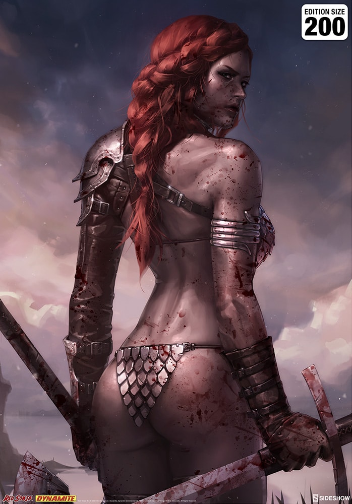 Dynamite Red Sonja: Birth of the She-Devil (Post-Battle Bloody Variant) Art Print  View 4
