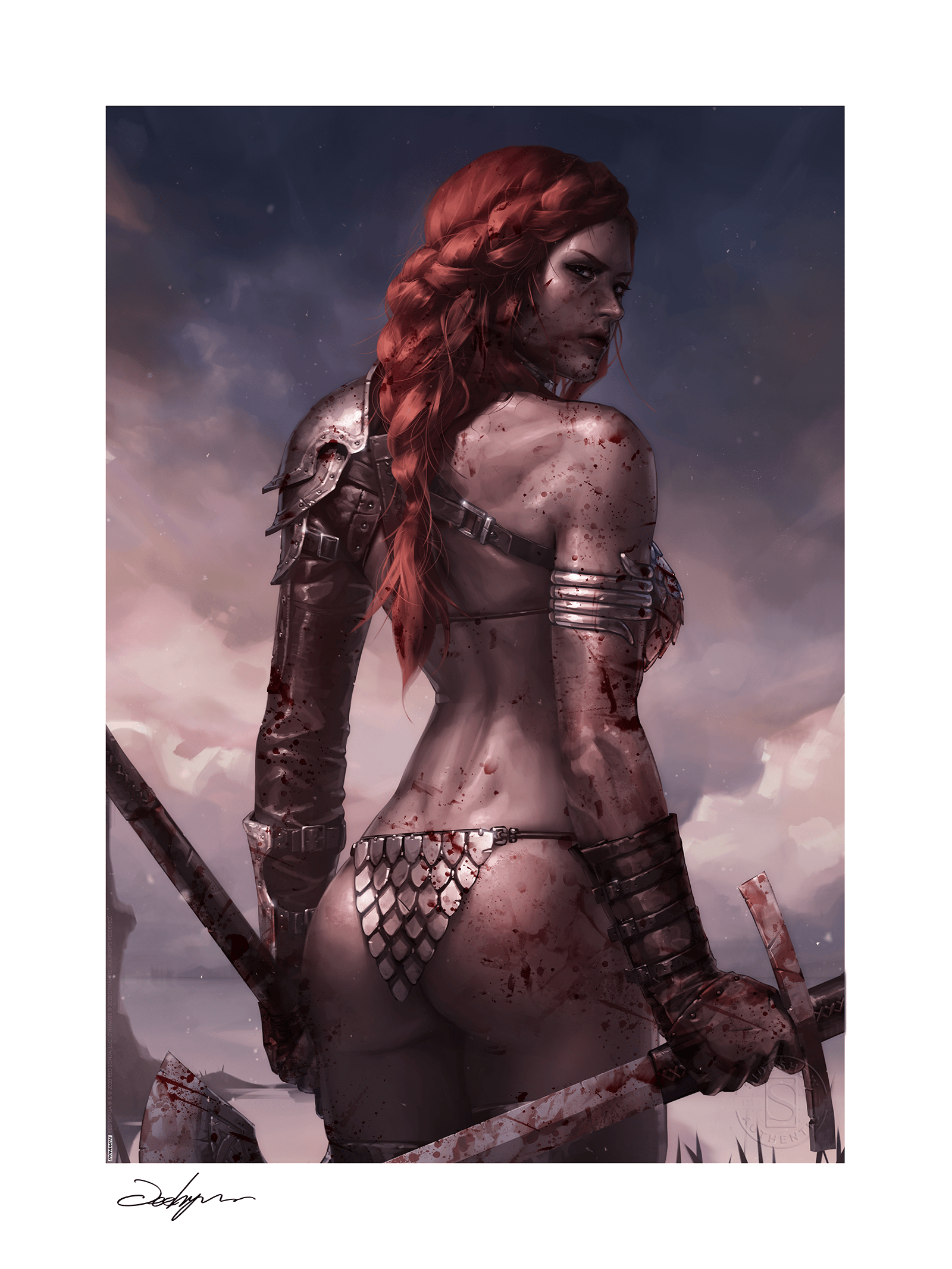 Dynamite Red Sonja: Birth of the She-Devil (Post-Battle Bloody Variant) Art Print  View 7