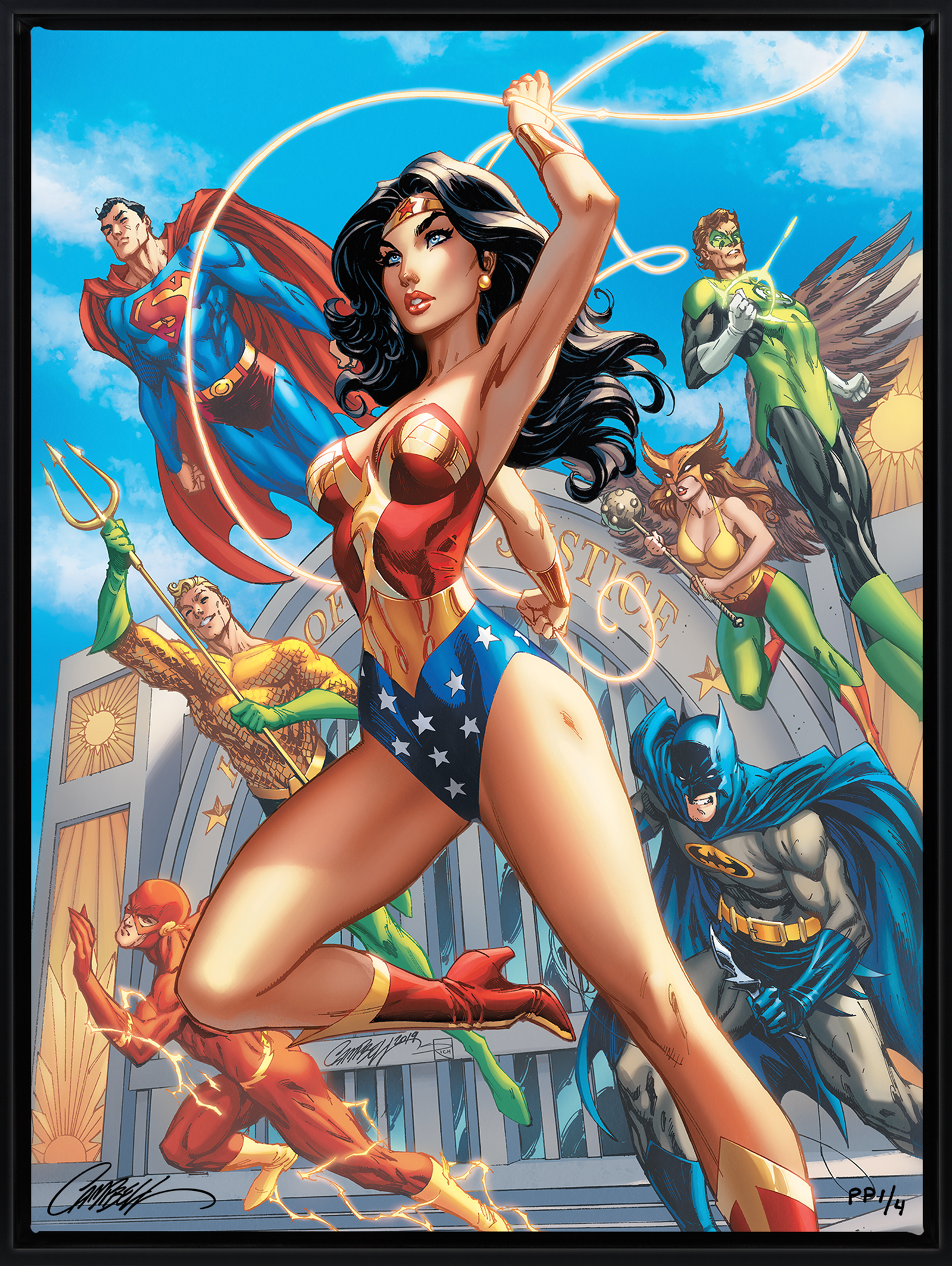 DC Comics Wonder Woman #750 B - Hall of Justice Art Print  Exclusive Edition View 2