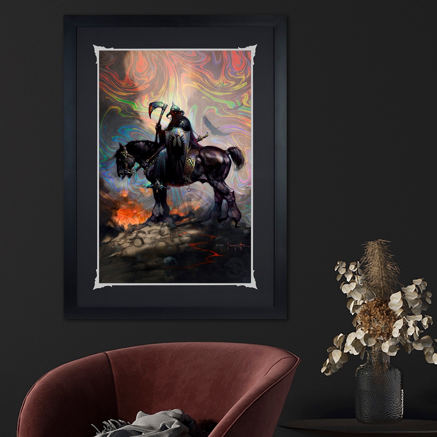 Frank Frazetta Death Dealer I Rainbow Lava Holofoil Art Print  View 1