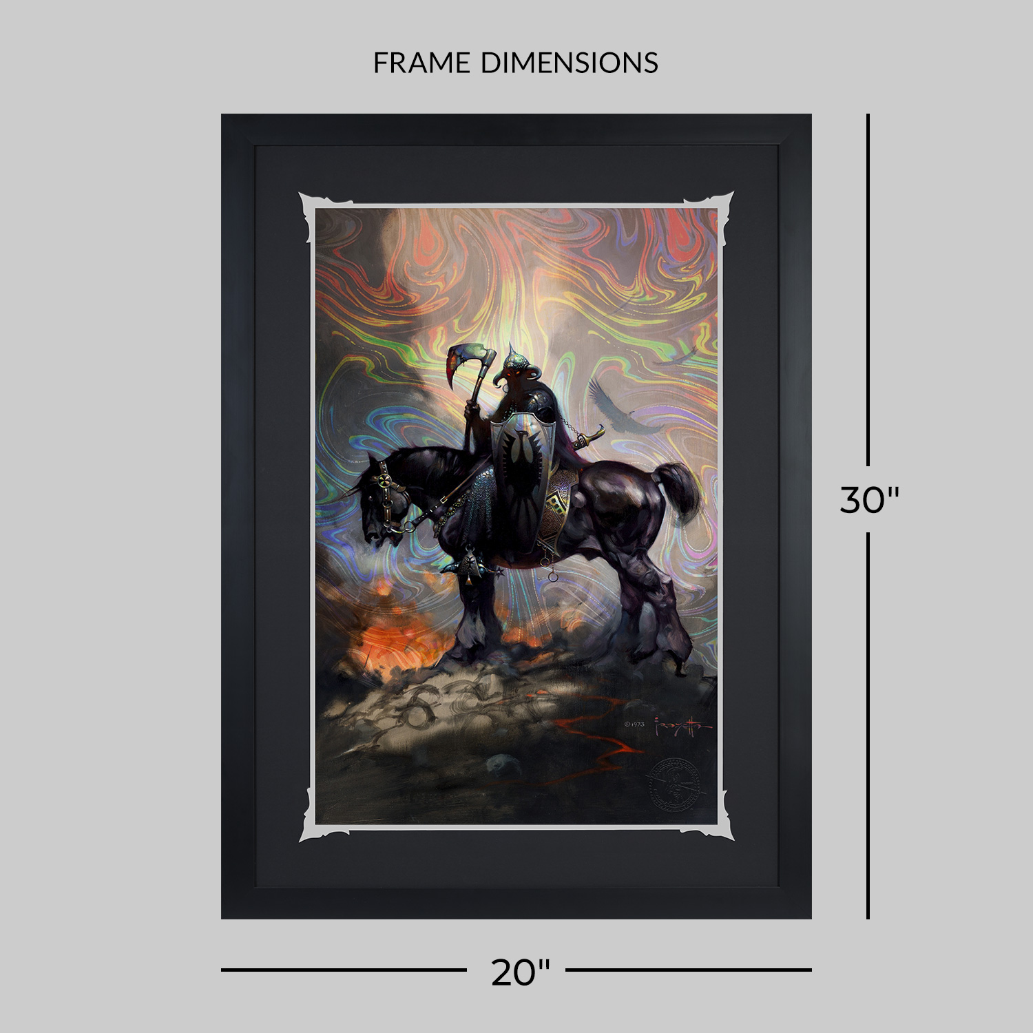 Frank Frazetta Death Dealer I Rainbow Lava Holofoil Art Print  View 2