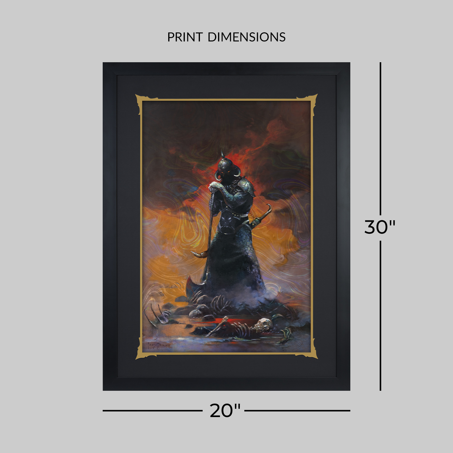 Frank Frazetta Death Dealer III (Revised) Rainbow Lava Holofoil Art Print  View 2