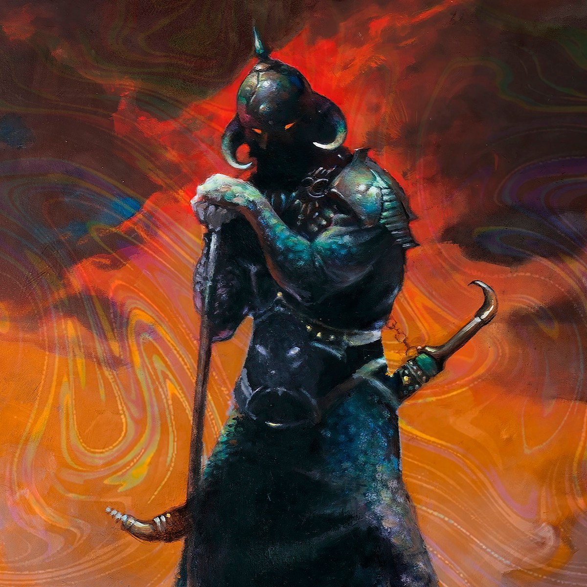 Frank Frazetta Death Dealer III (Revised) Rainbow Lava Holofoil Art Print  View 3