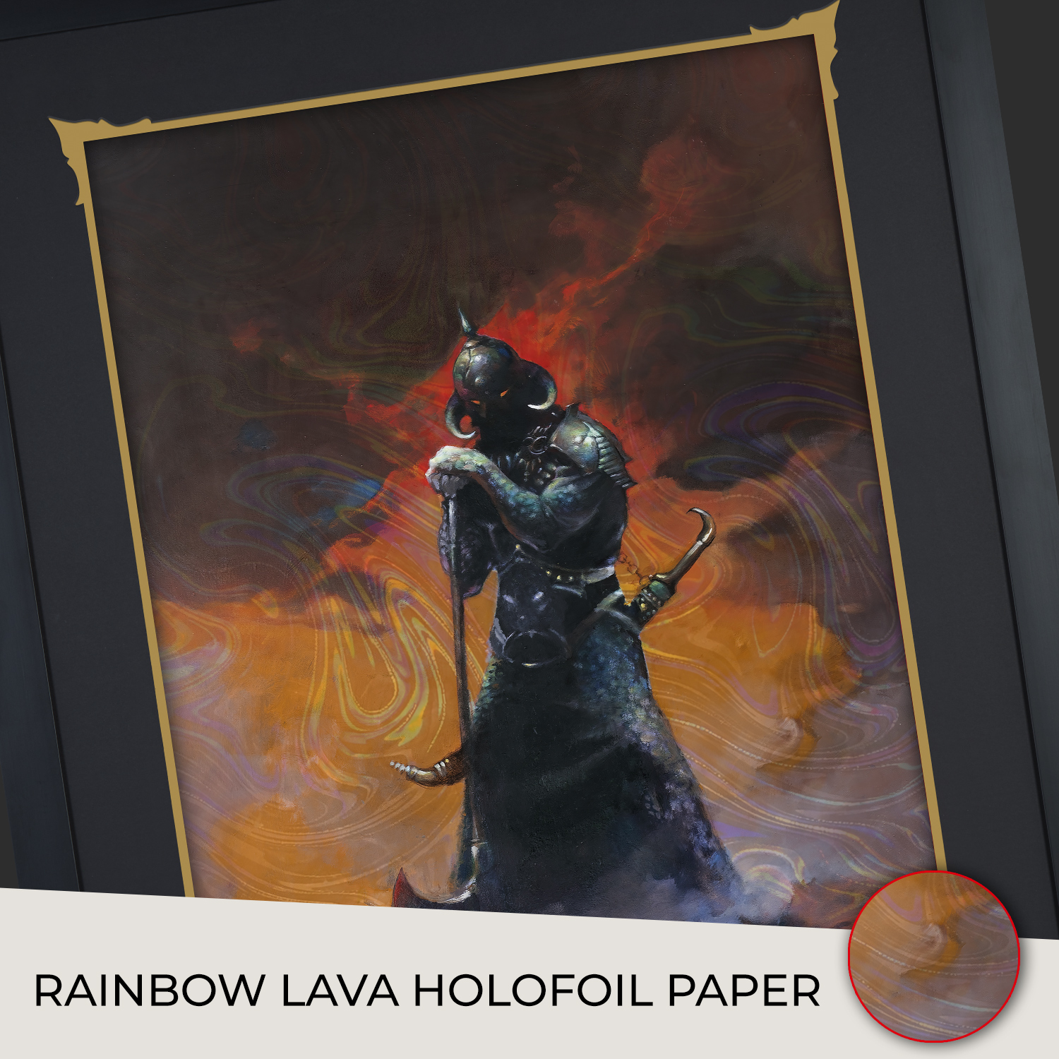 Frank Frazetta Death Dealer III (Revised) Rainbow Lava Holofoil Art Print  View 4