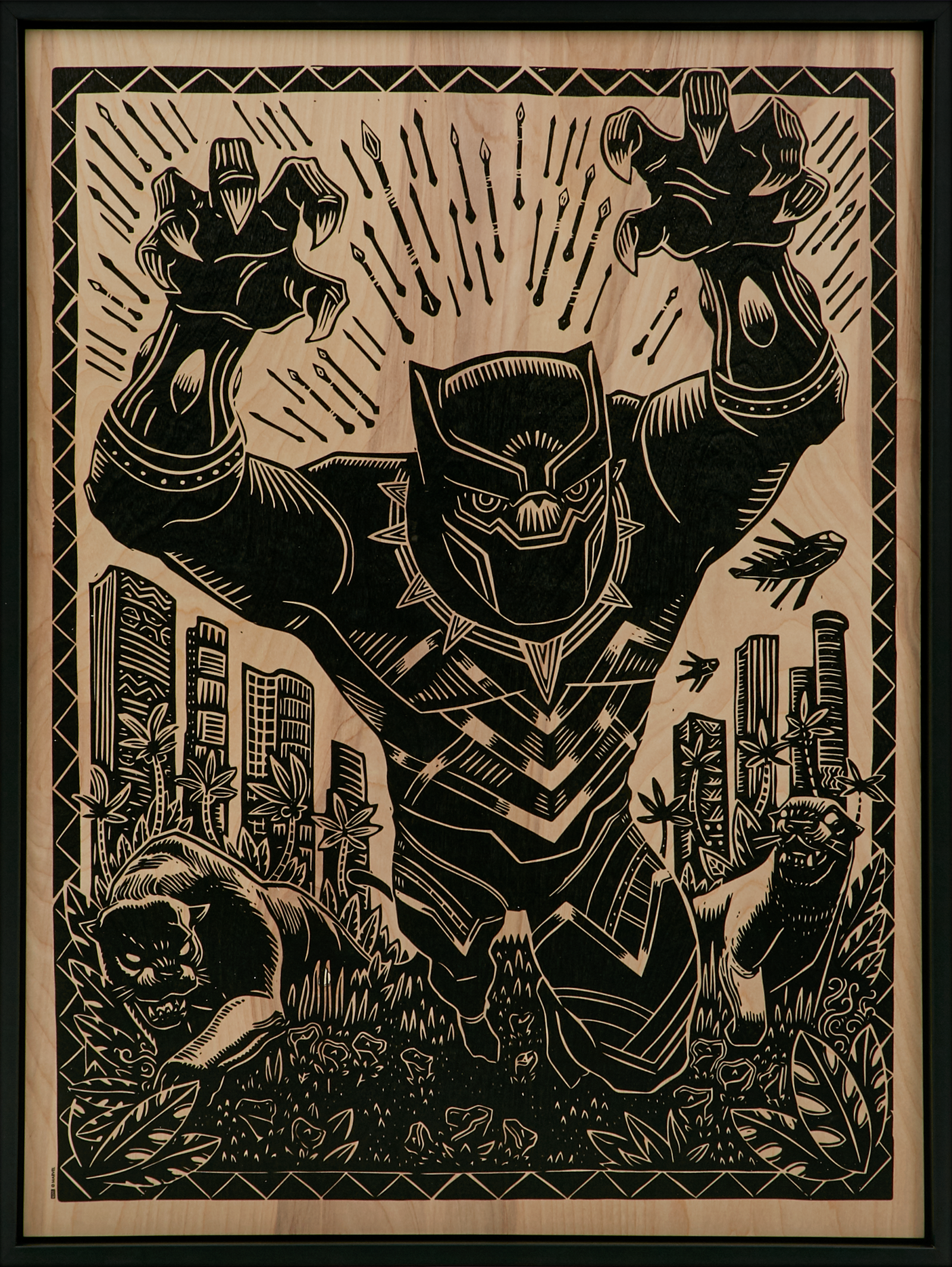 Black Panther Print on Wood Variant Exclusive Edition View 2