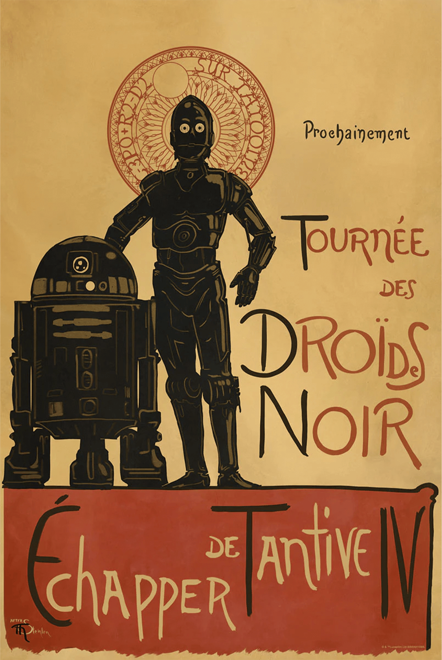 Star Wars Droides Noir Art Print  View 3
