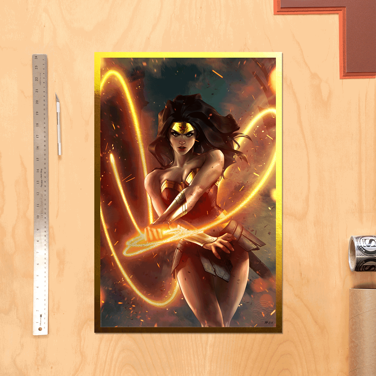 DC Comics Wonder Woman™ (Gold Holofoil Variant) Art Print  Exclusive Edition View 1