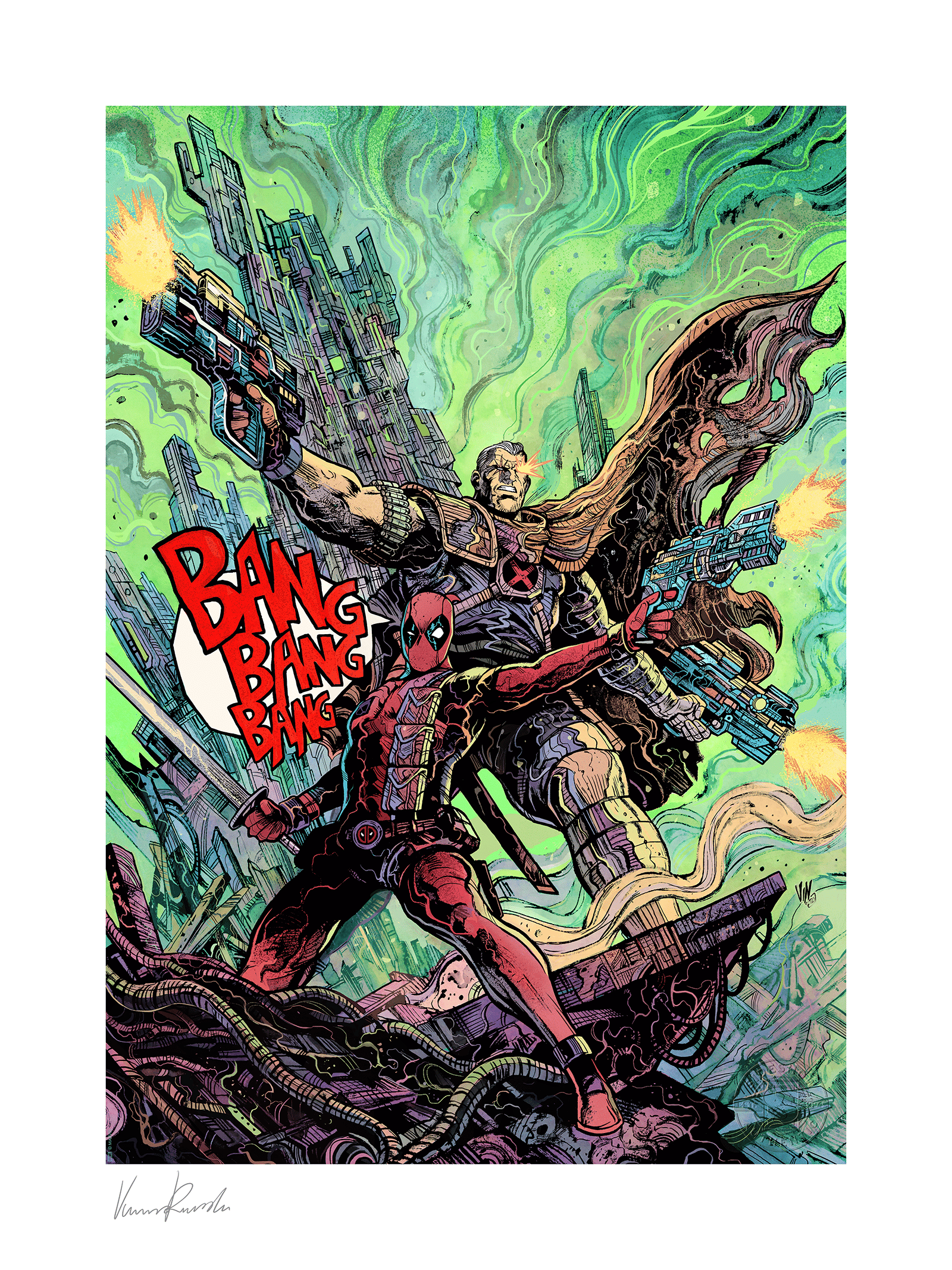 Marvel Deadpool & Cable Art Print  Exclusive Edition View 2