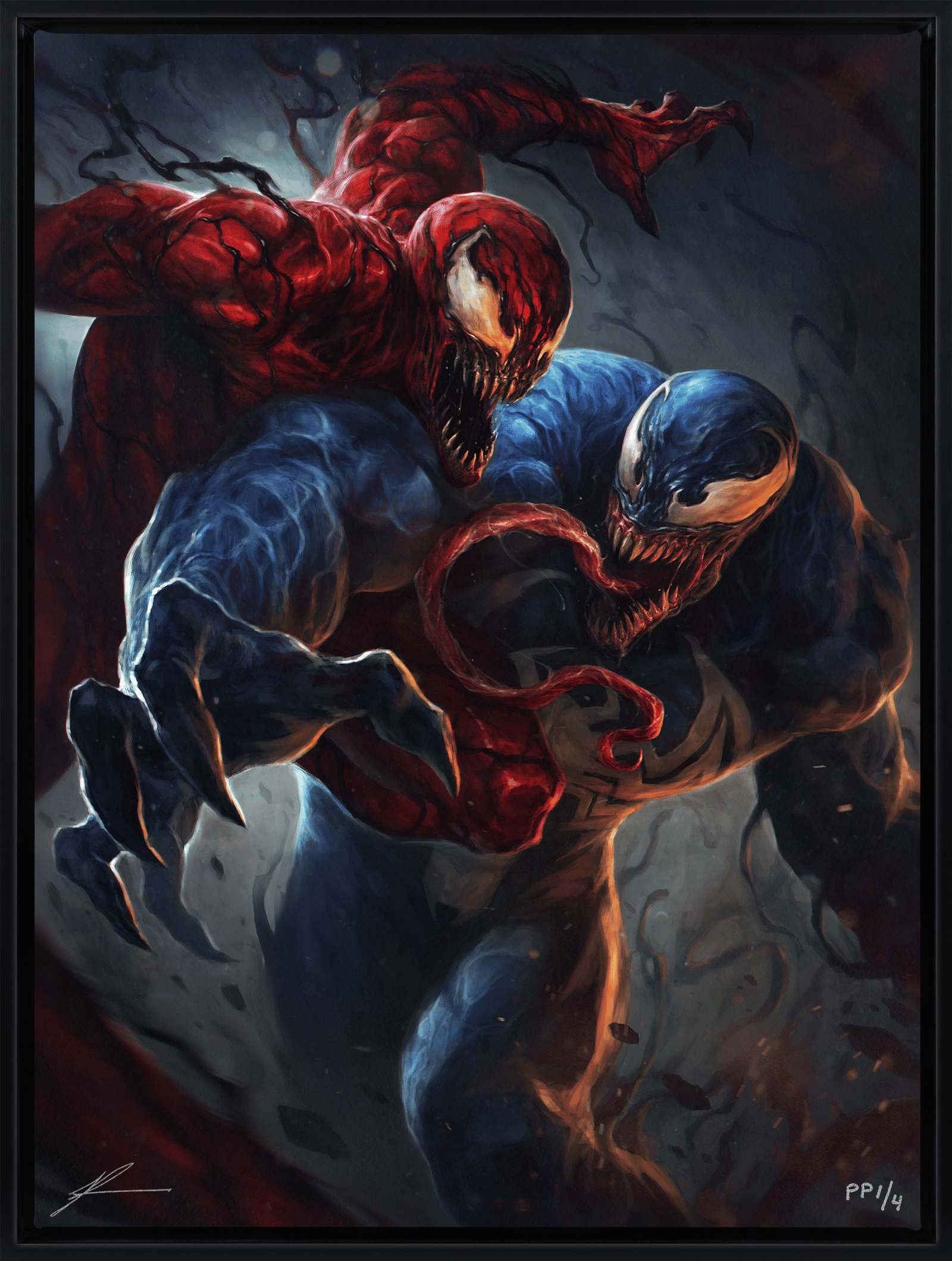 Marvel Venom vs Carnage Art Print  Exclusive Edition View 2