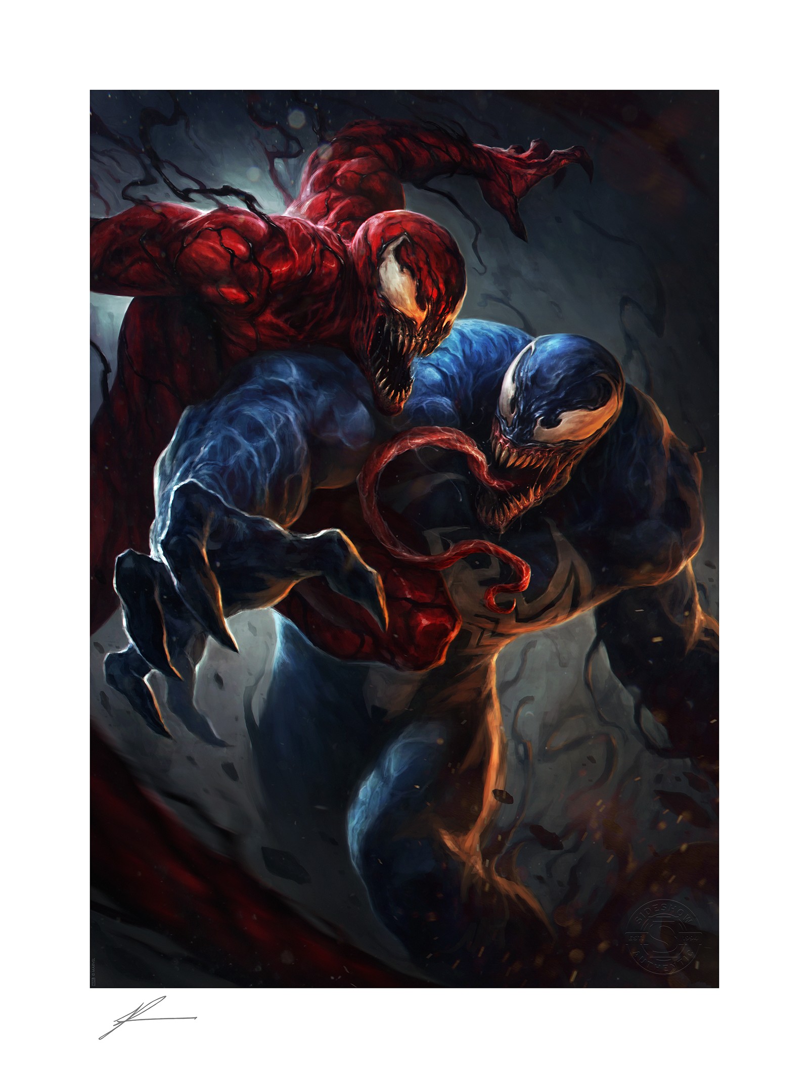 Marvel Venom vs Carnage Art Print  Exclusive Edition View 2