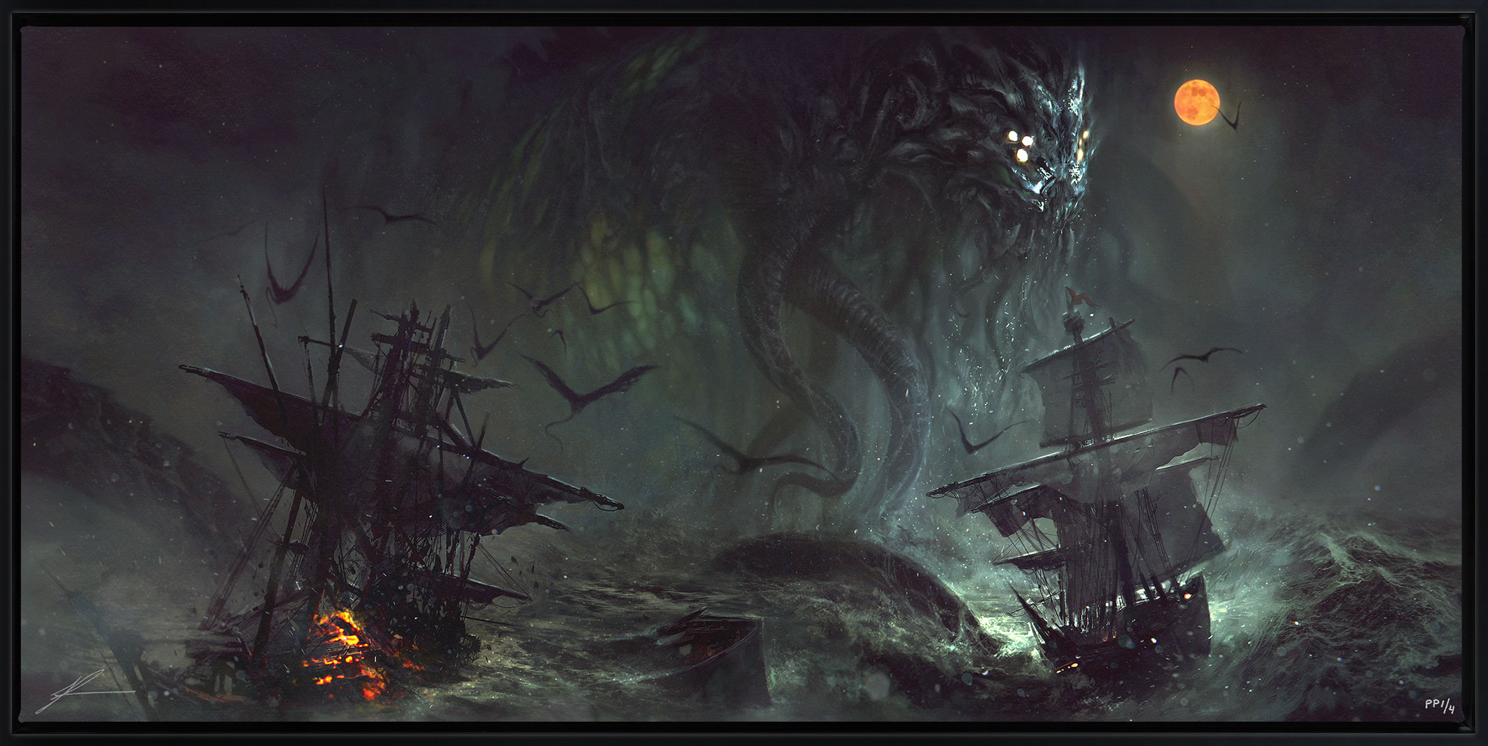 Tentacles and Teeth Cthulhu II Art Print  Exclusive Edition View 2