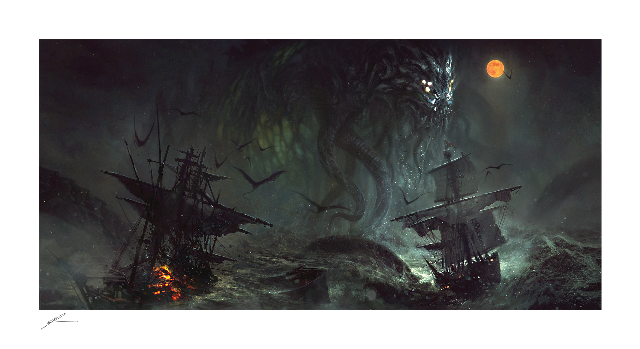 Tentacles and Teeth Cthulhu II Art Print  Exclusive Edition View 2