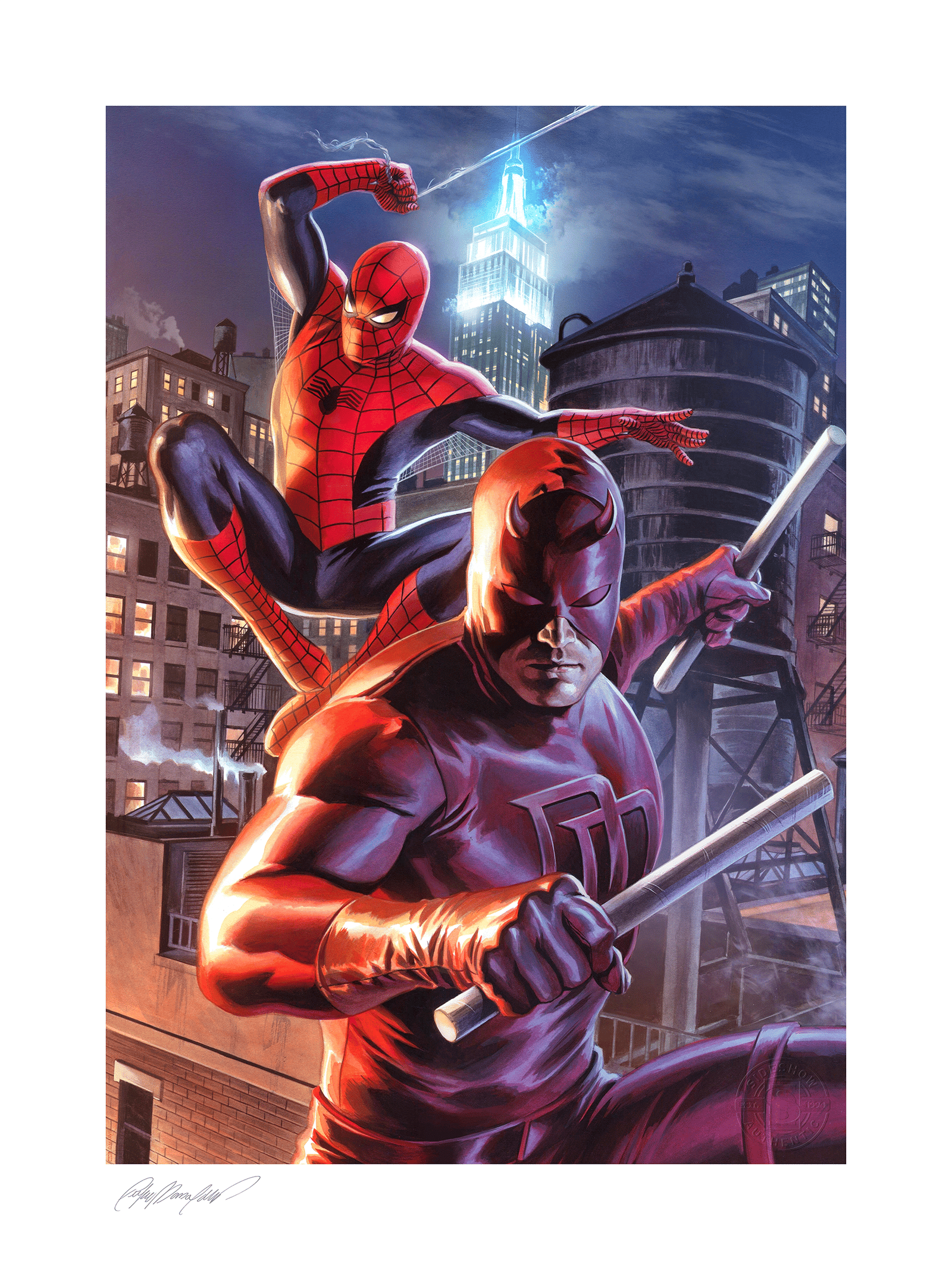 Daredevil & Spider-Man Fine Art Print by Sideshow | Sideshow
