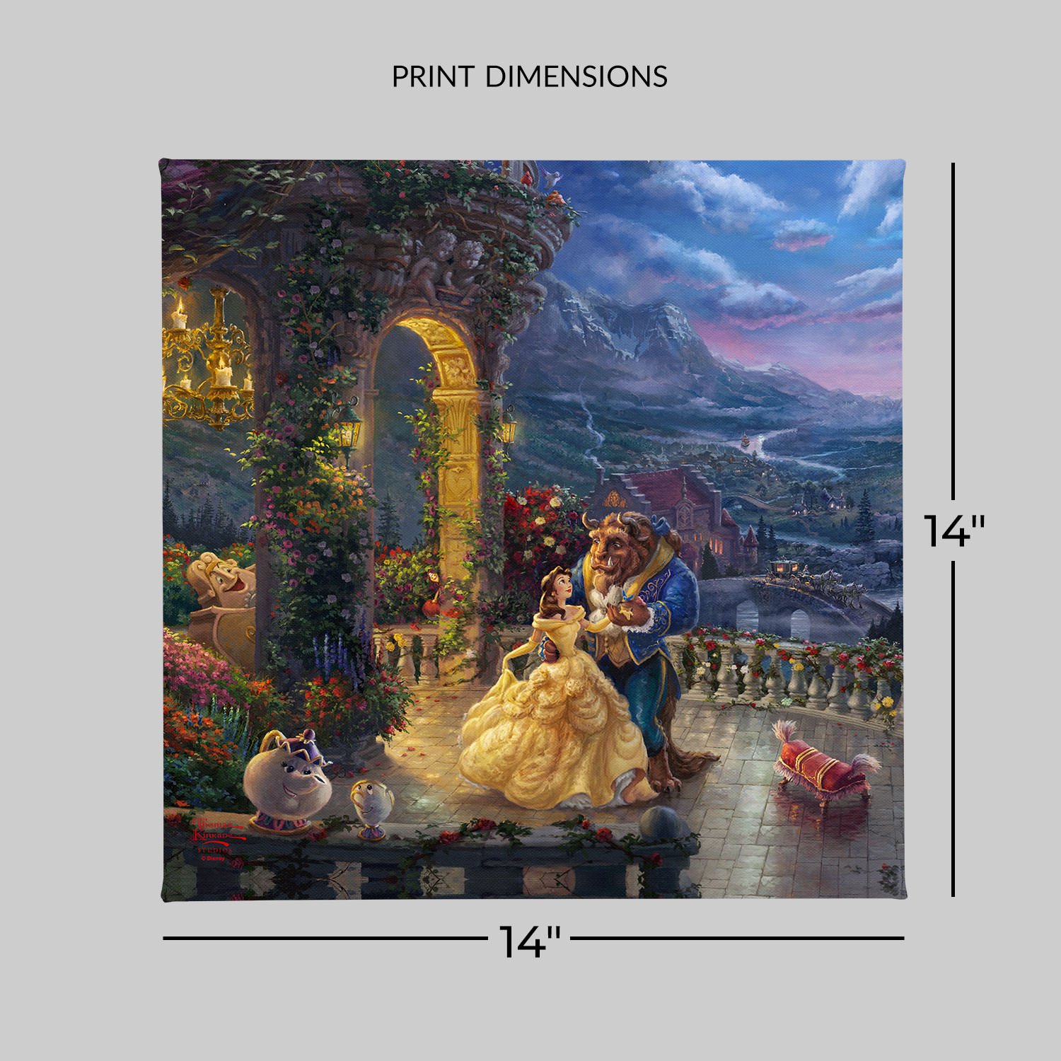 Disney Beauty and the Beast Dancing in the Moonlight Art Print  View 2