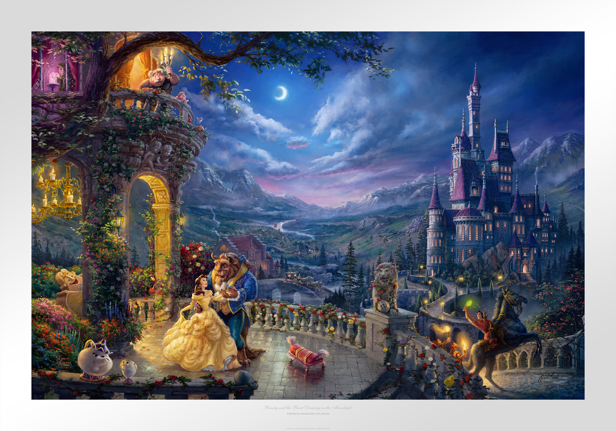 Disney Beauty and the Beast Dancing in the Moonlight Art Print  View 2