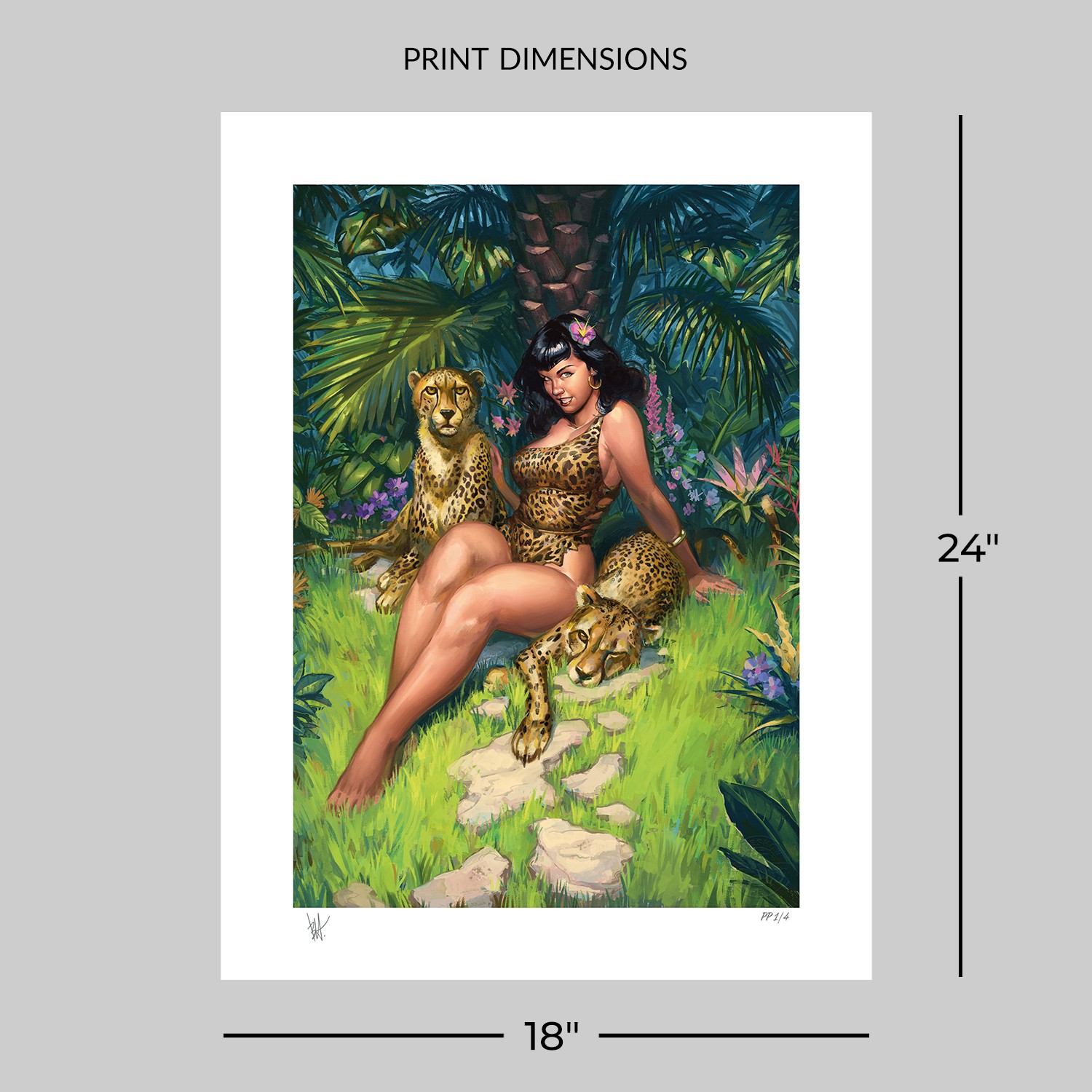 Bettie Page Jungle Bettie Art Print  Exclusive Edition View 2