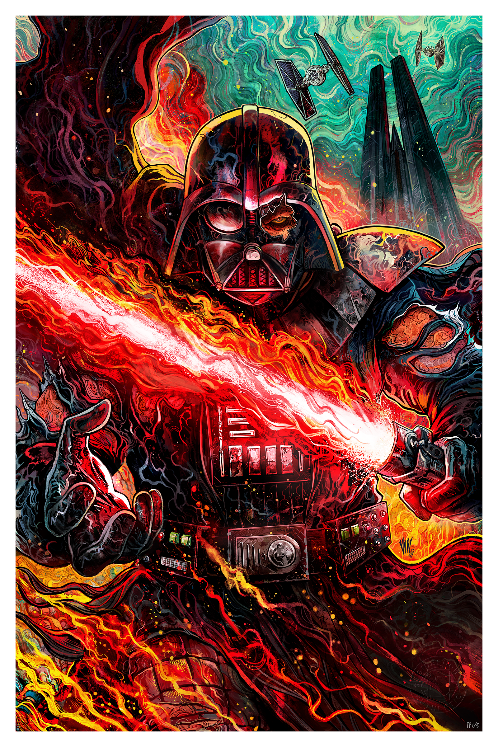 Darth Vader™: Dark Lord's Fury Fine Art Print by Vincenzo Riccardi