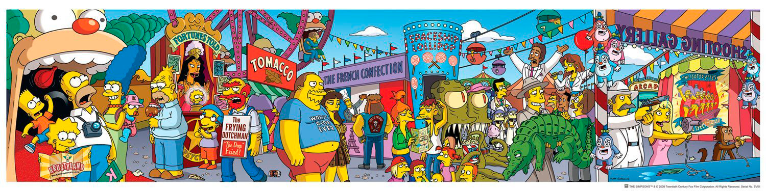 The Simpsons Day at Krustyland Lithograph Art Print Sideshow