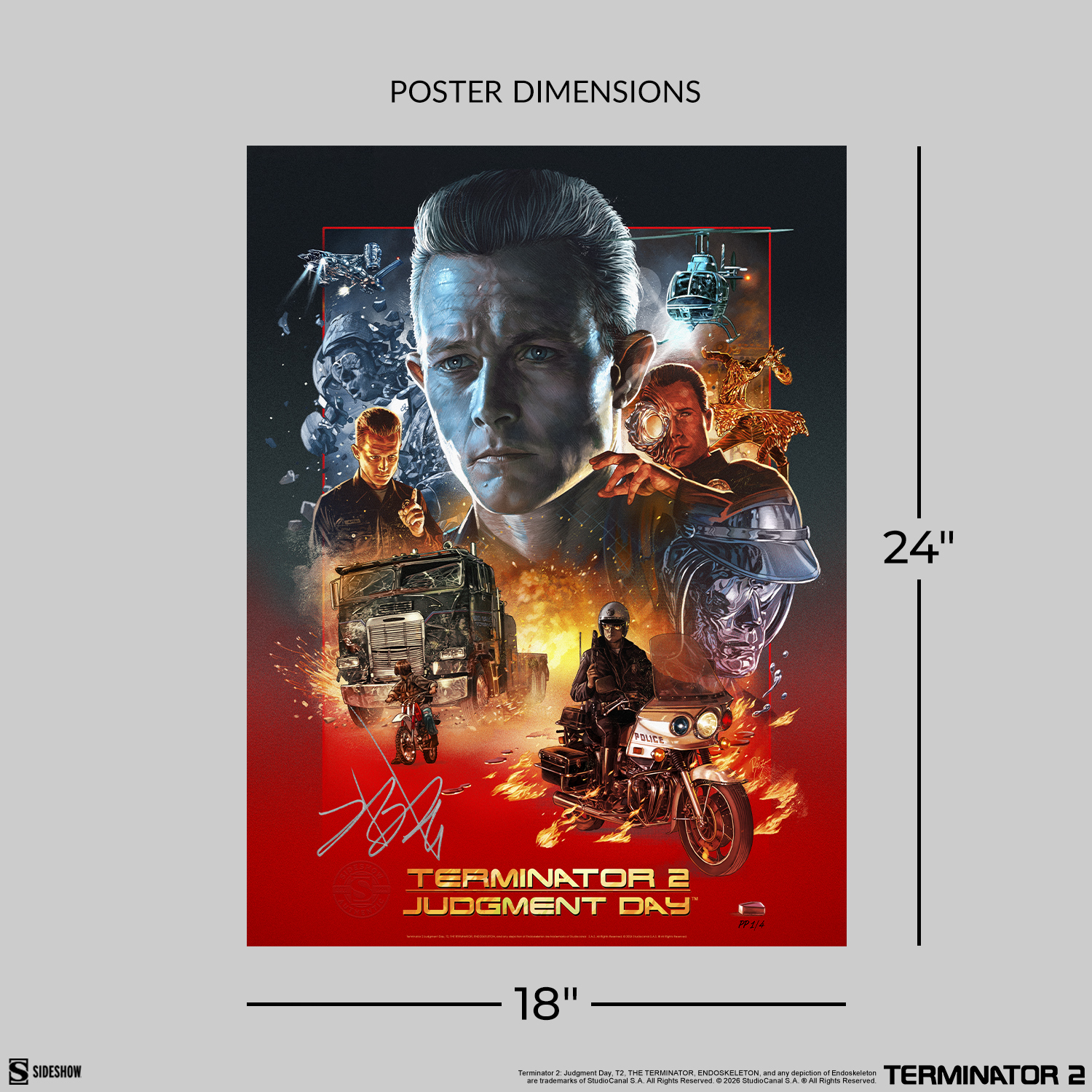 Terminator The T-1000 Terminator 2: Judgment Day 35th Anniversary Movie Poster  Exclusive Edition View 2