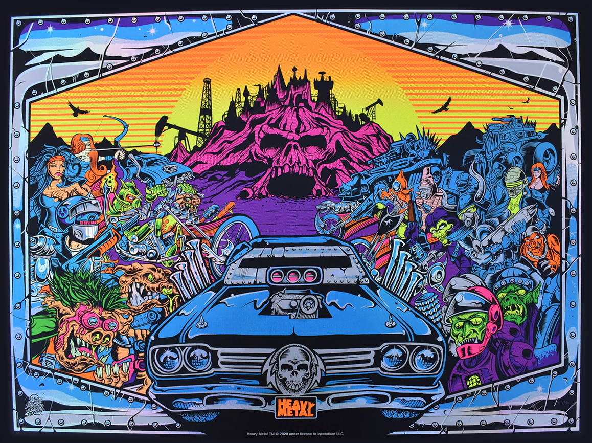 Heavy Metal Heavy Metal ‘Burning Chrome’ (Rainbow Edition) Art Print  View 2