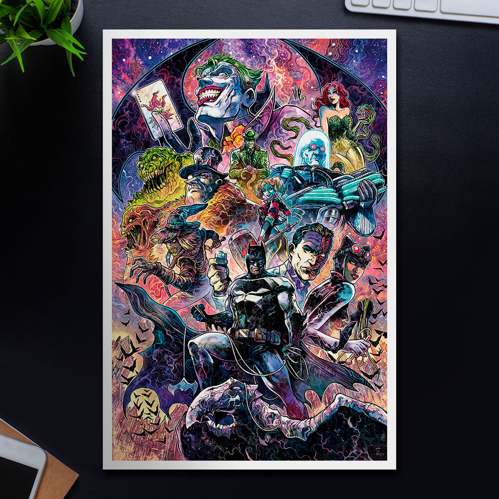 Batman: The Rogues Gallery Fine Art Print by Vincenzo Riccardi