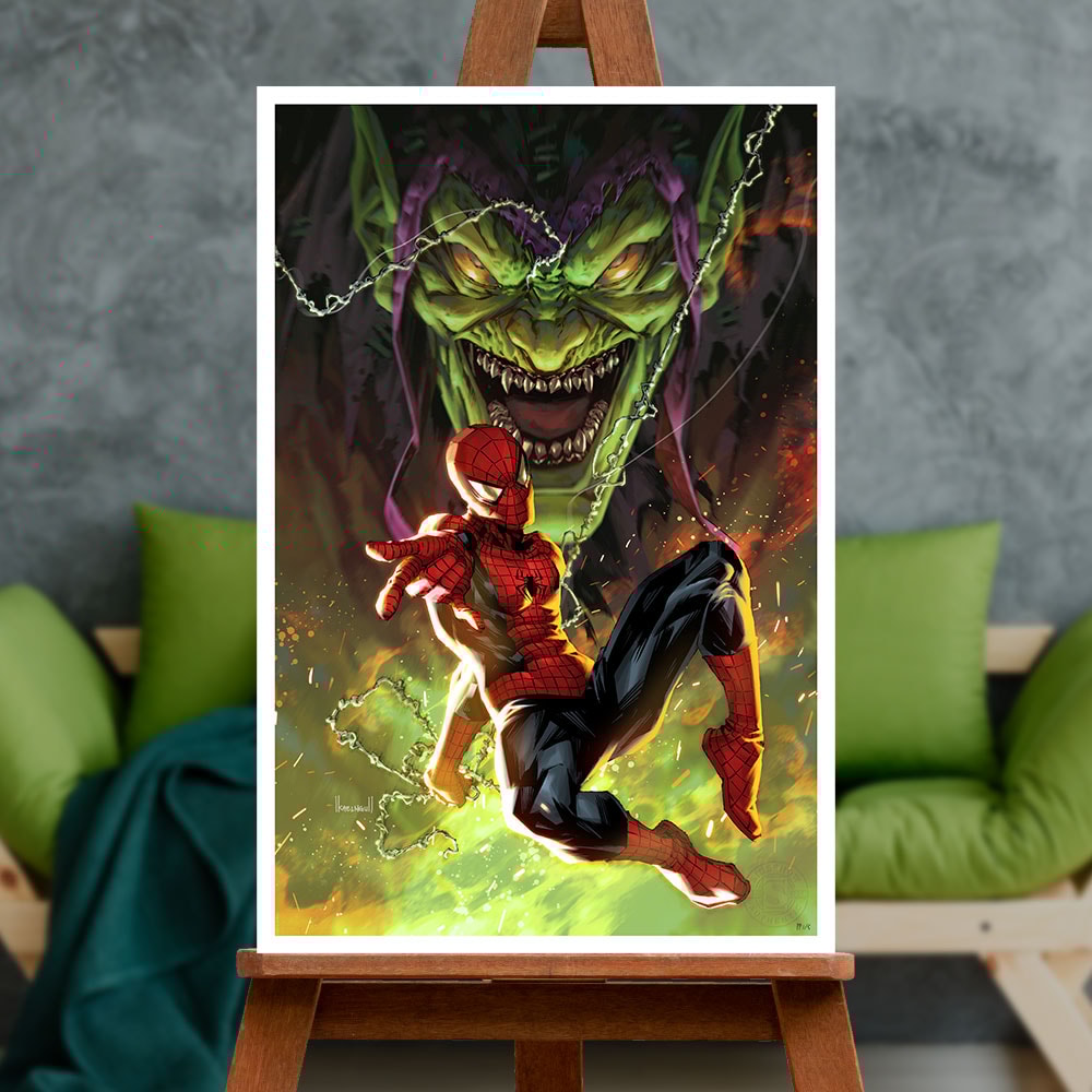 Spider-Man vs Green Goblin Fine Art Print by Kael Ngu | Sideshow